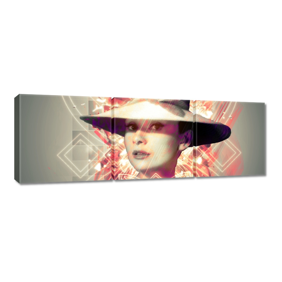 

Obrazy 60x20 Audrey w kapeluszu