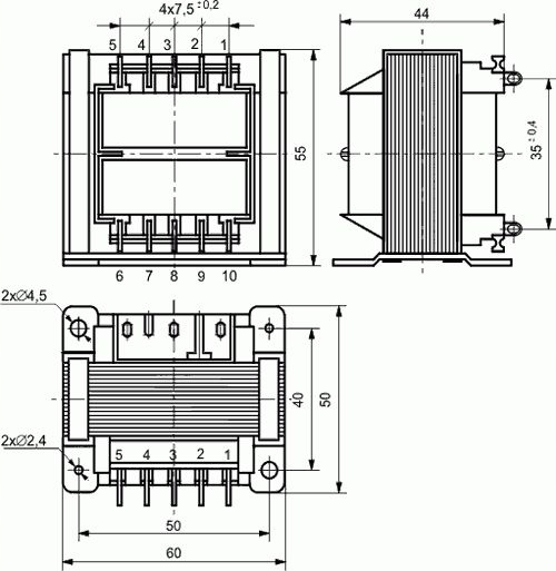 Transformator 18VA, 230Vac (12V) 1.4A, Indel Kod producenta TS 18/16