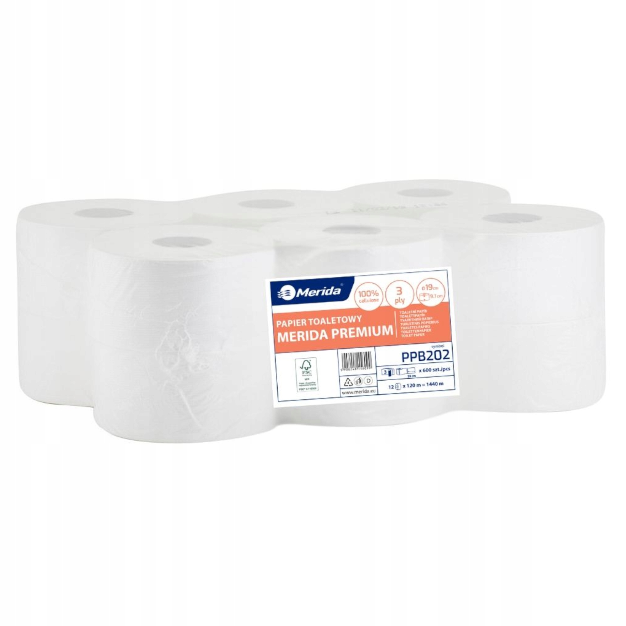 Merida Prémiový Toaletní Papír, Bílý, Třívrstvý, PPB202
