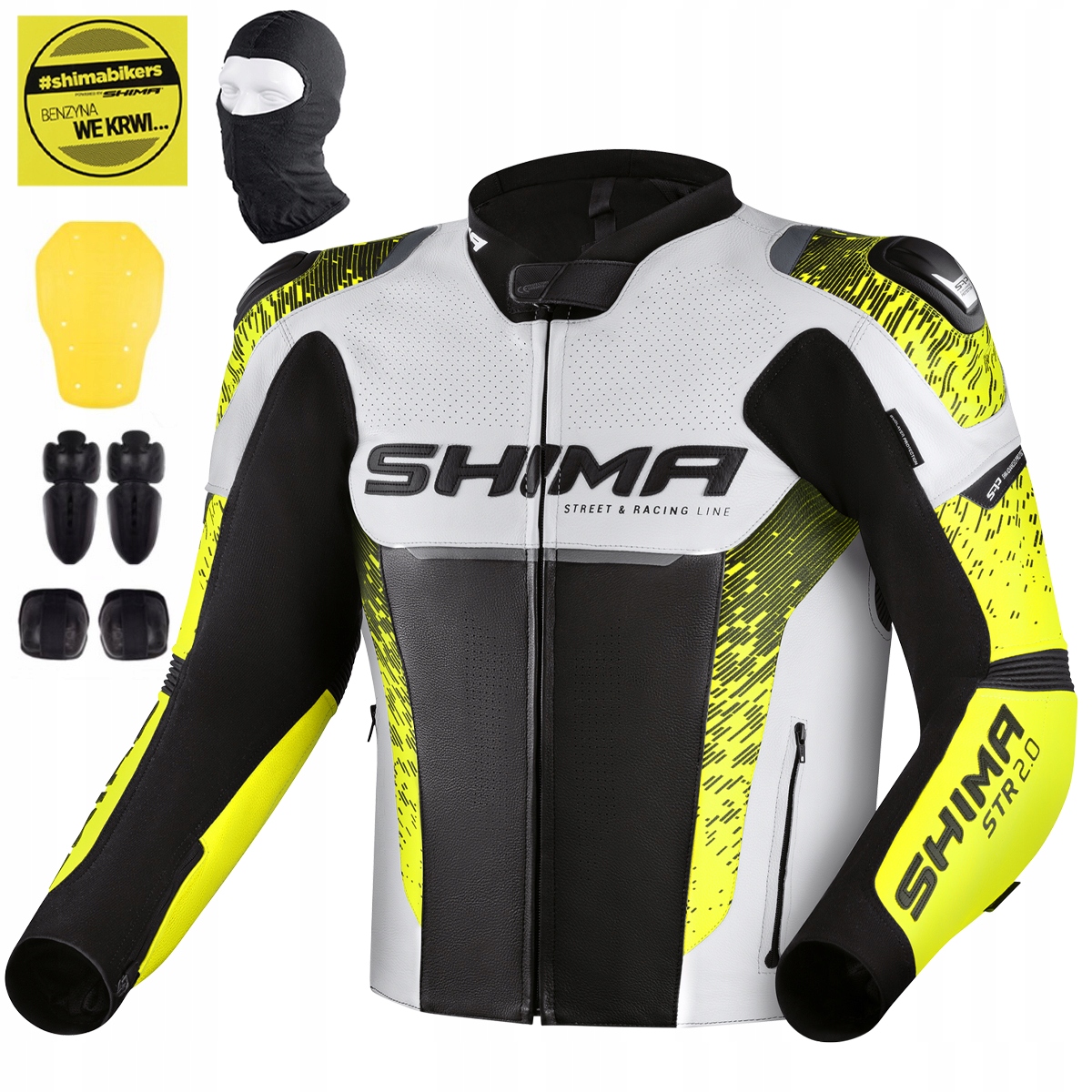Motocyklová Bunda Shima Str 2.0 Fluo Pánska Kožená Športová Darček