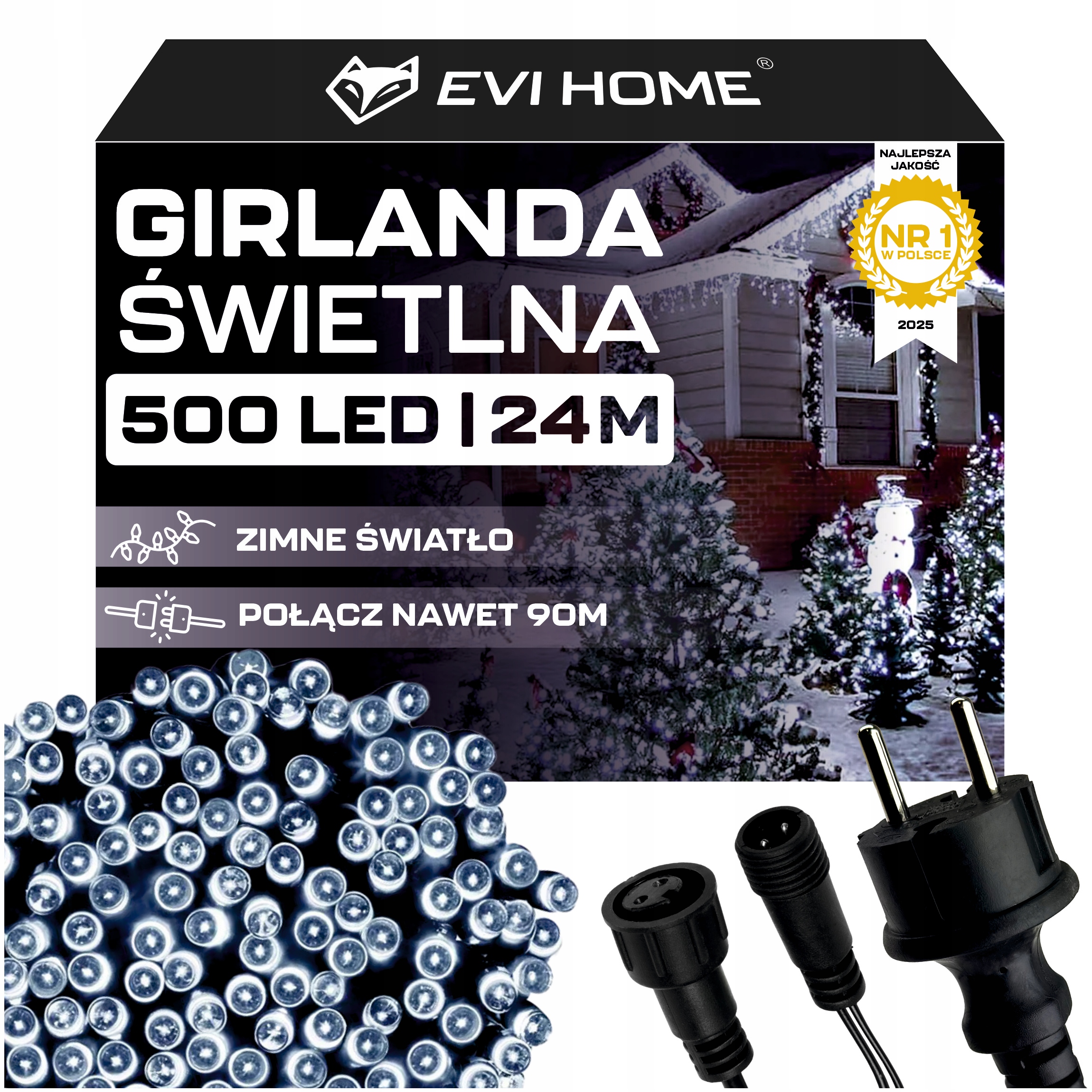 Venkovní Osvětlení 500 Led Rampouchů 24M Girlanda Vánoční Světelný Závěs XL