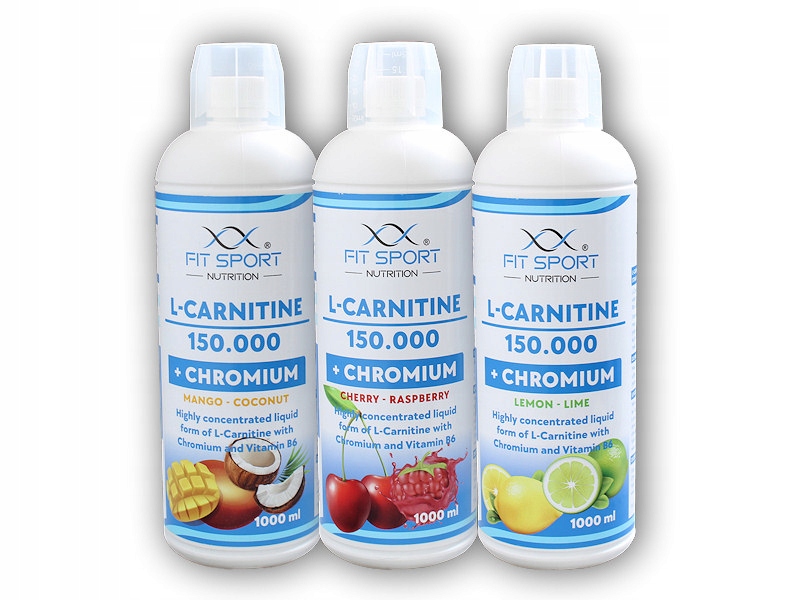 3x L-Carnitine 150000 Chromium 1000ml mix příchutí