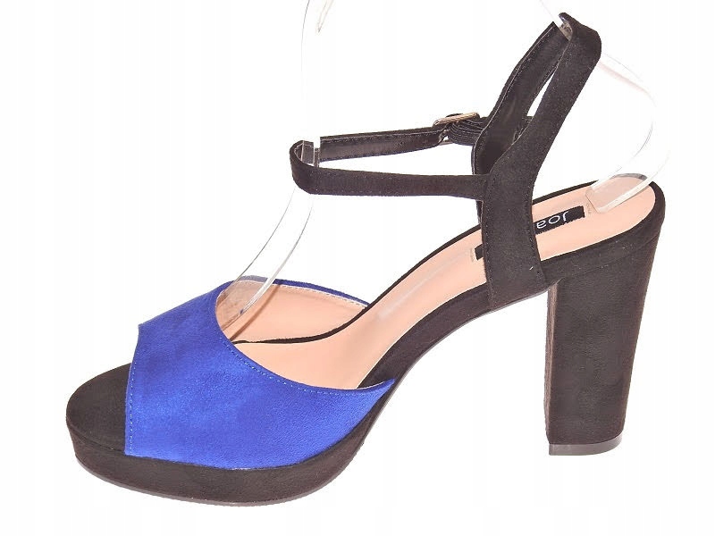 ZAMSZOWE SANDAŁY NA SŁUPKU Blue/blk r.38 Marka inna