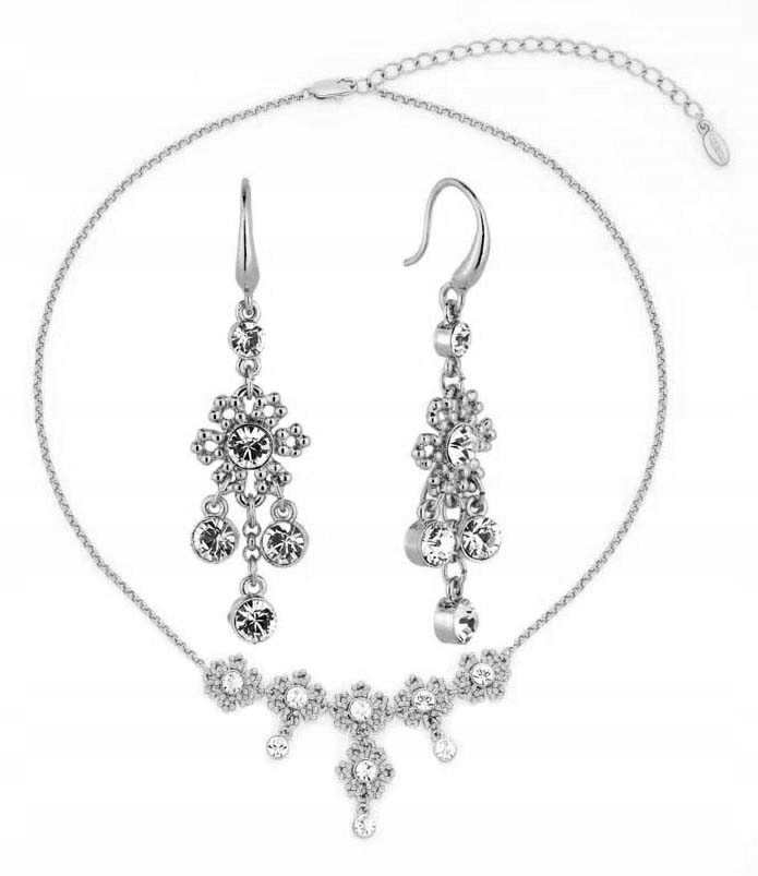 Stříbrný Komplet Šperků Krystaly Swarovski Svatba