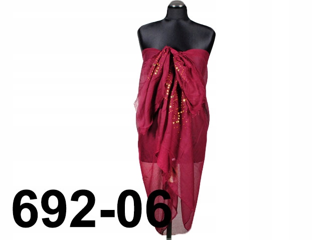 PAREO PLAŻOWE Z DŻETAMI - LEKKIE PRZEWIEWNE - 692-06