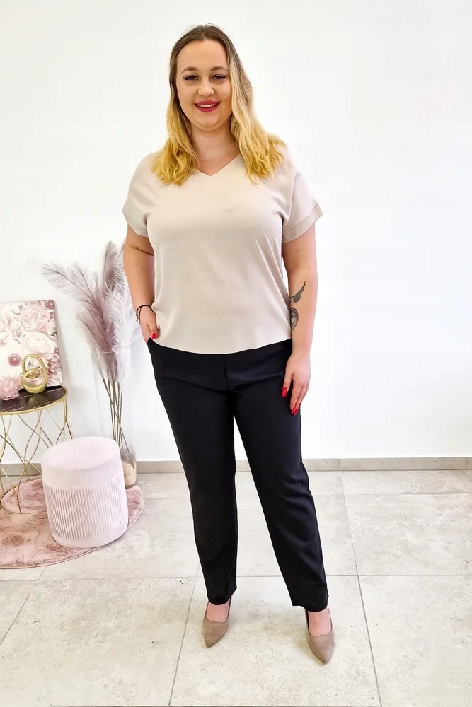 Elegantní dámské kalhoty se zapínáním na zip černé, velikost 44