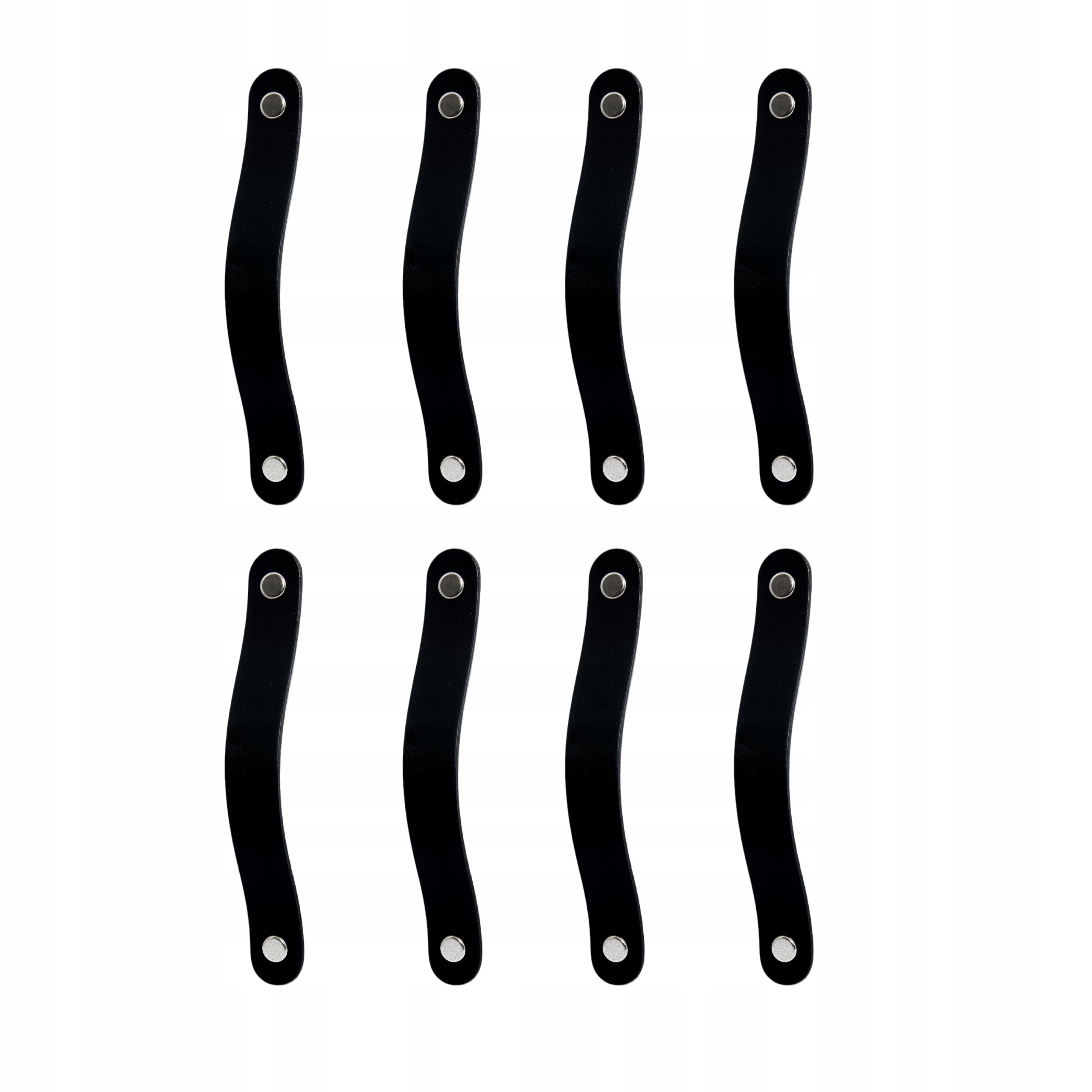 Set 8 x kožená nábytková úchytka Coloriso Černá 128 mm Šrouby