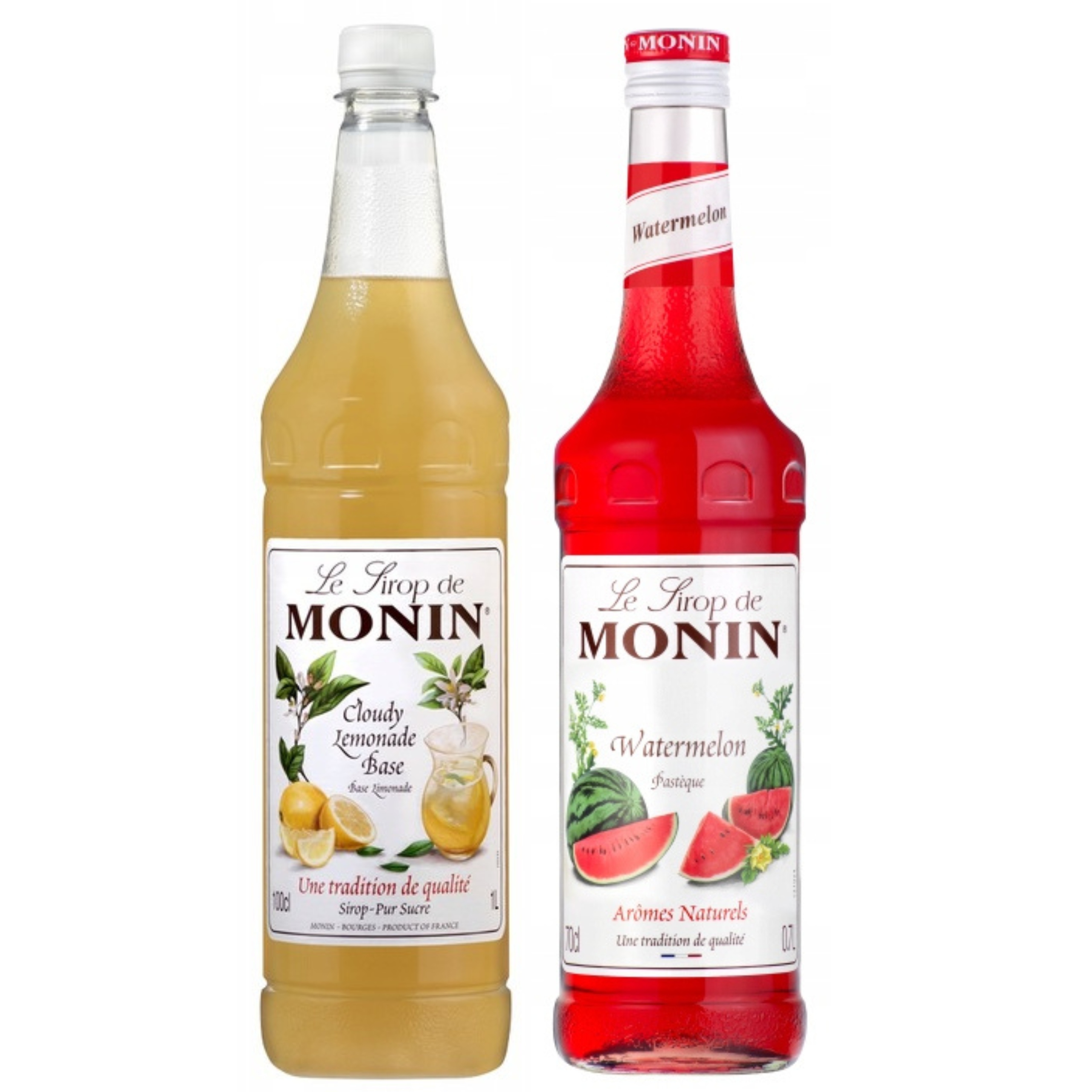 Zestaw Syrop Smakowy Monin Arbuz 700ml Koncentrat Cloudy Lemonade 1L