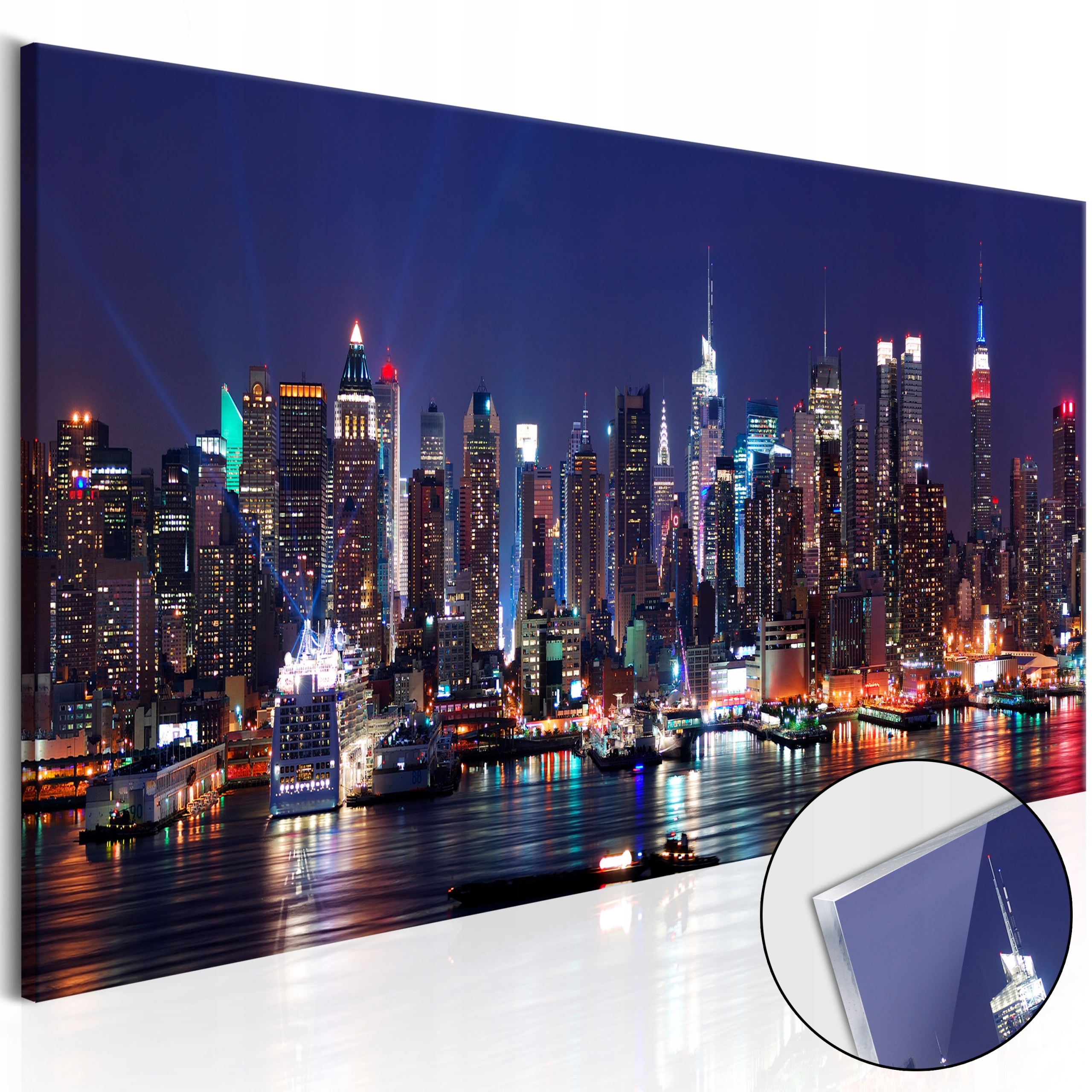 Obraz Na Akrylovém Skle New York Panorama Města V Noci Do Obývacího Pokoje 135x45