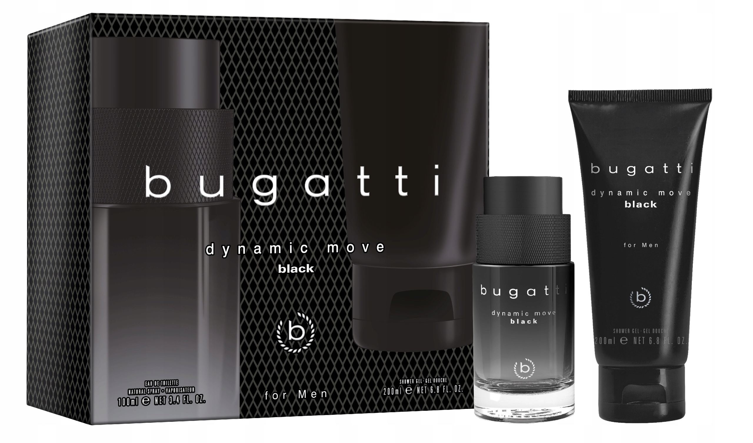 Bugatti Pánský set Dynamic Move Black (toaletní voda 100 ml gel 200 Ml)