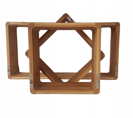 3 REGAŁ WISZĄCY PÓŁKA NA ŚCIANĘ SKRZYNKI BAMBUSOWE Głębokość mebla 10 cm