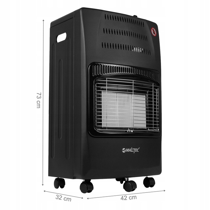 WYDAJNY PIECYK GAZOWY NA BUTLĘ GRZEJNIK WĄŻ REDUKTOR ZESTAW XXL 4,2kW Szerokość 420 mm