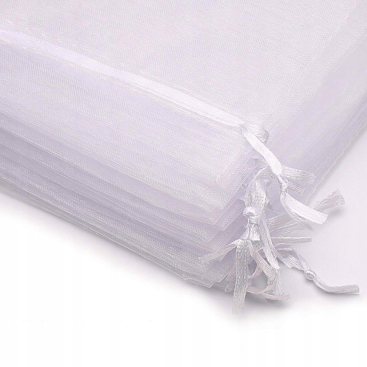 WORECZKI Z ORGANZY na pojemniki dekoracyjne | 100 szt. Model PREZENT PARTY FAVOR POUCH 100 SZT