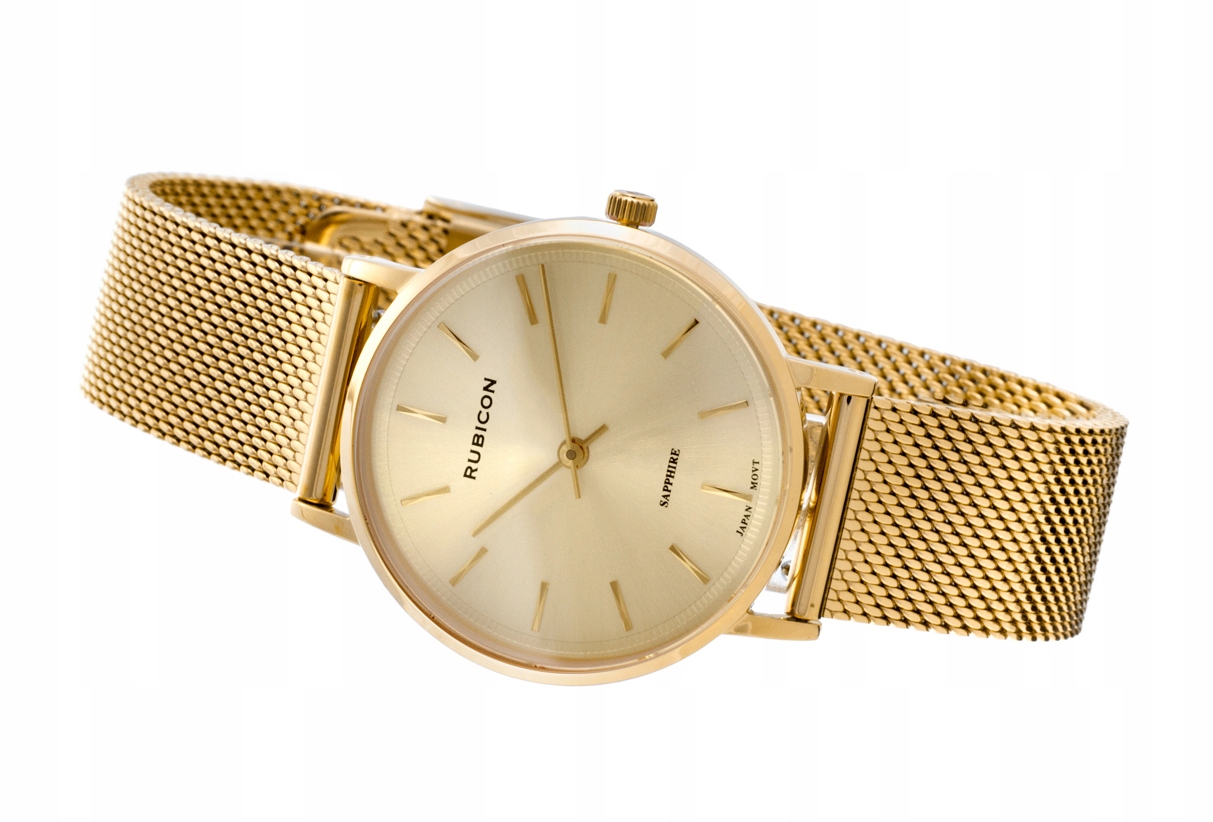 Dámské hodinky Rubicon s náramkem RNBD88, zlatý/zlatý index