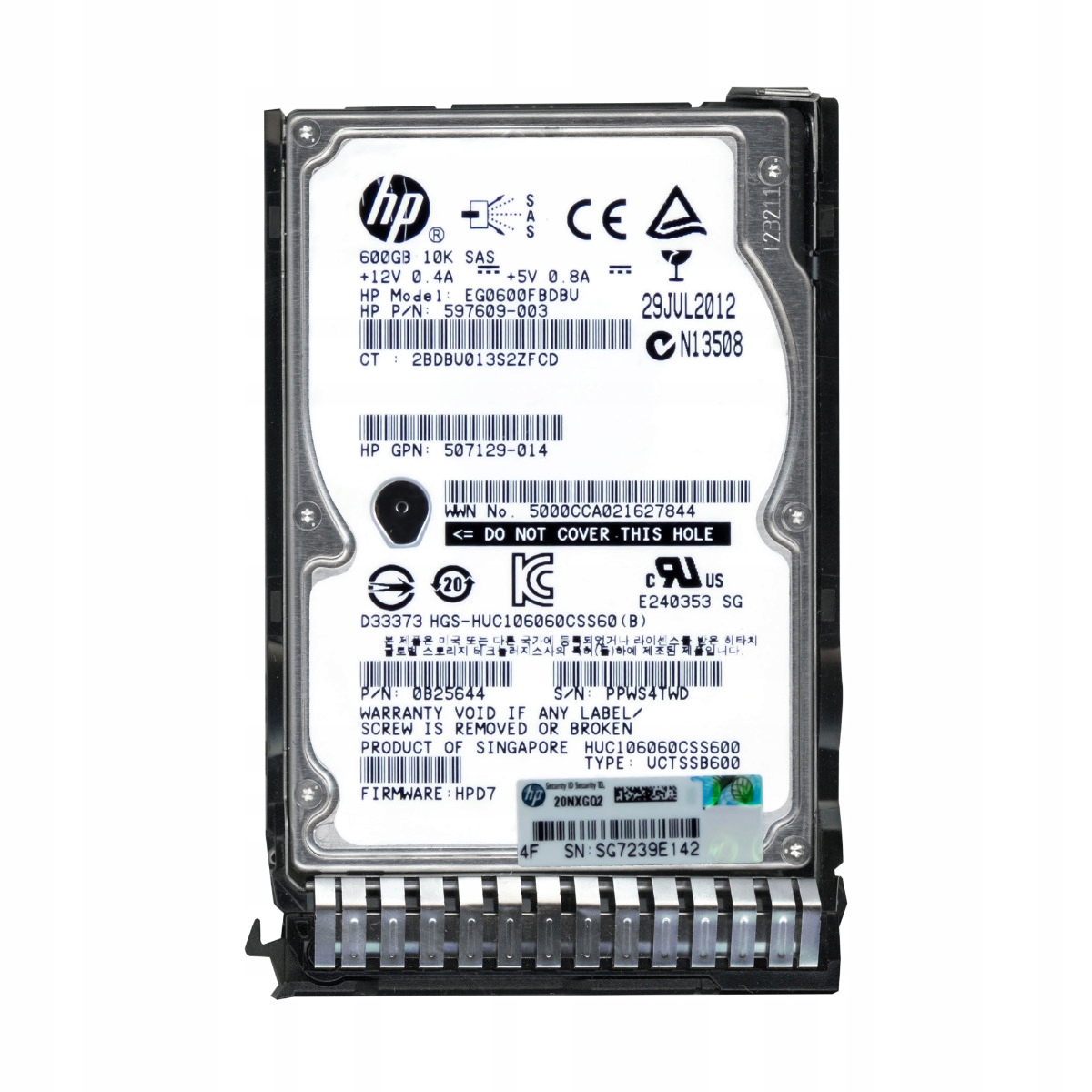 Hp 597609-003 600GB 10K 64MB SAS-2 2.5'' EG0600FBDBU