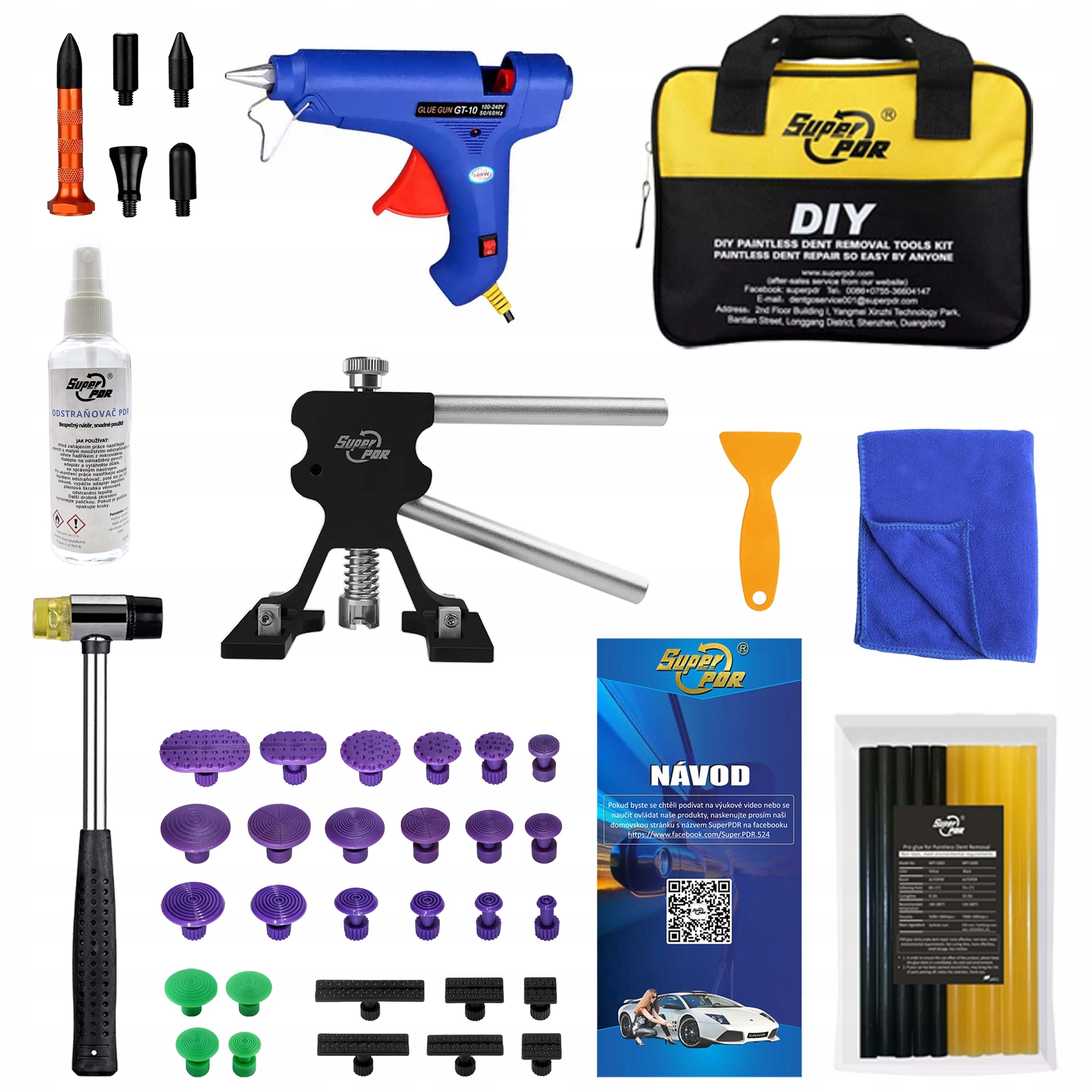 Sada na opravu promáčklin po krupobití Pdr – nástroje na velké promáčkliny XXL Pro