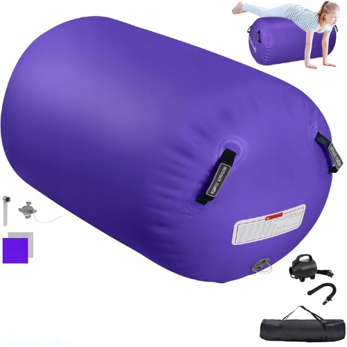 Dmuchany wałek Air Roll 120x90 cm – do ćwiczeń, akrobatyki, fitness pompka
