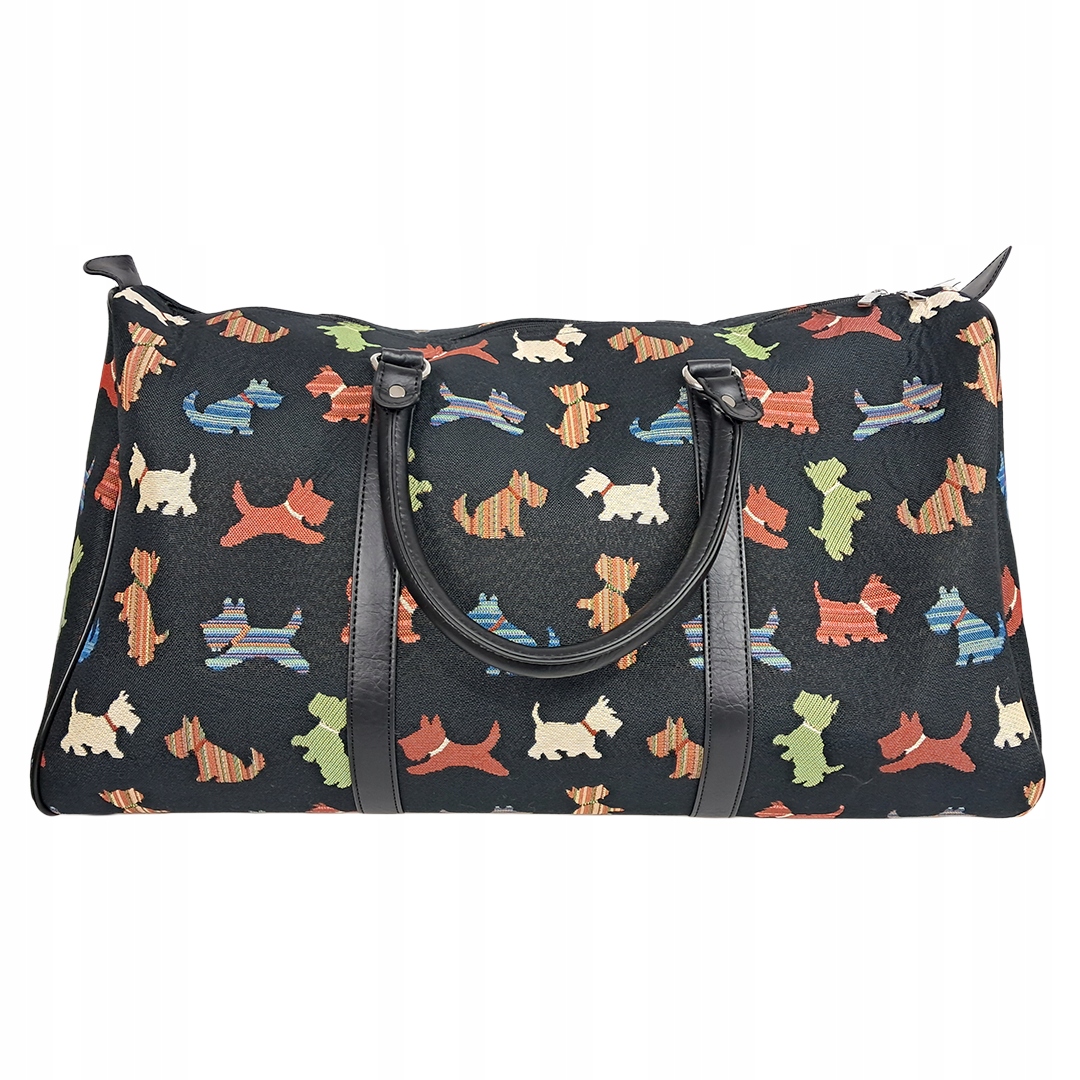 Taška Cestovní taška Gobelin vzor psi pes Idefiks Černá
