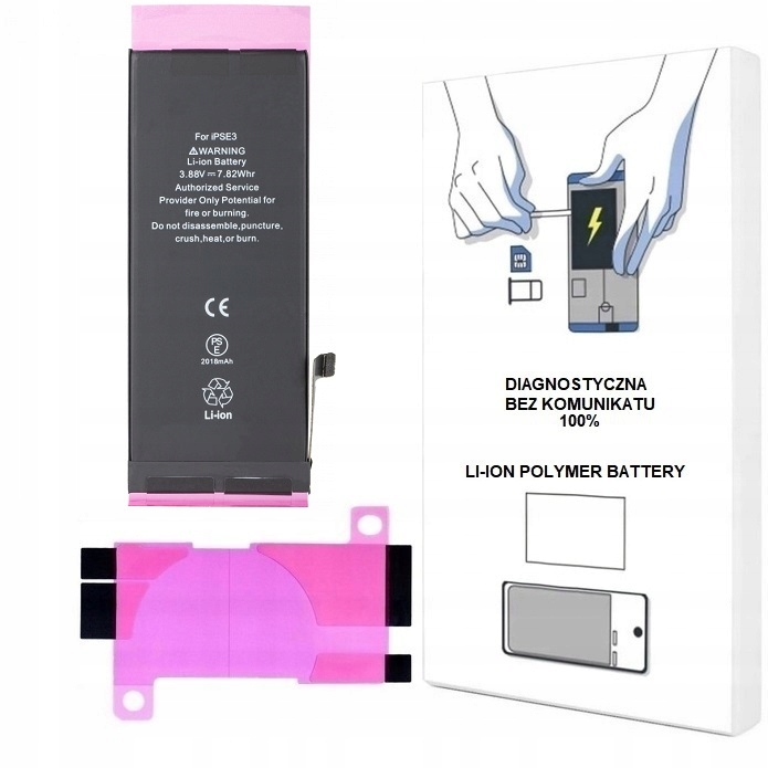 Bateria Do iPHONE Se 2022 2018 mAh Bez Komunikatu Większa Pojemność