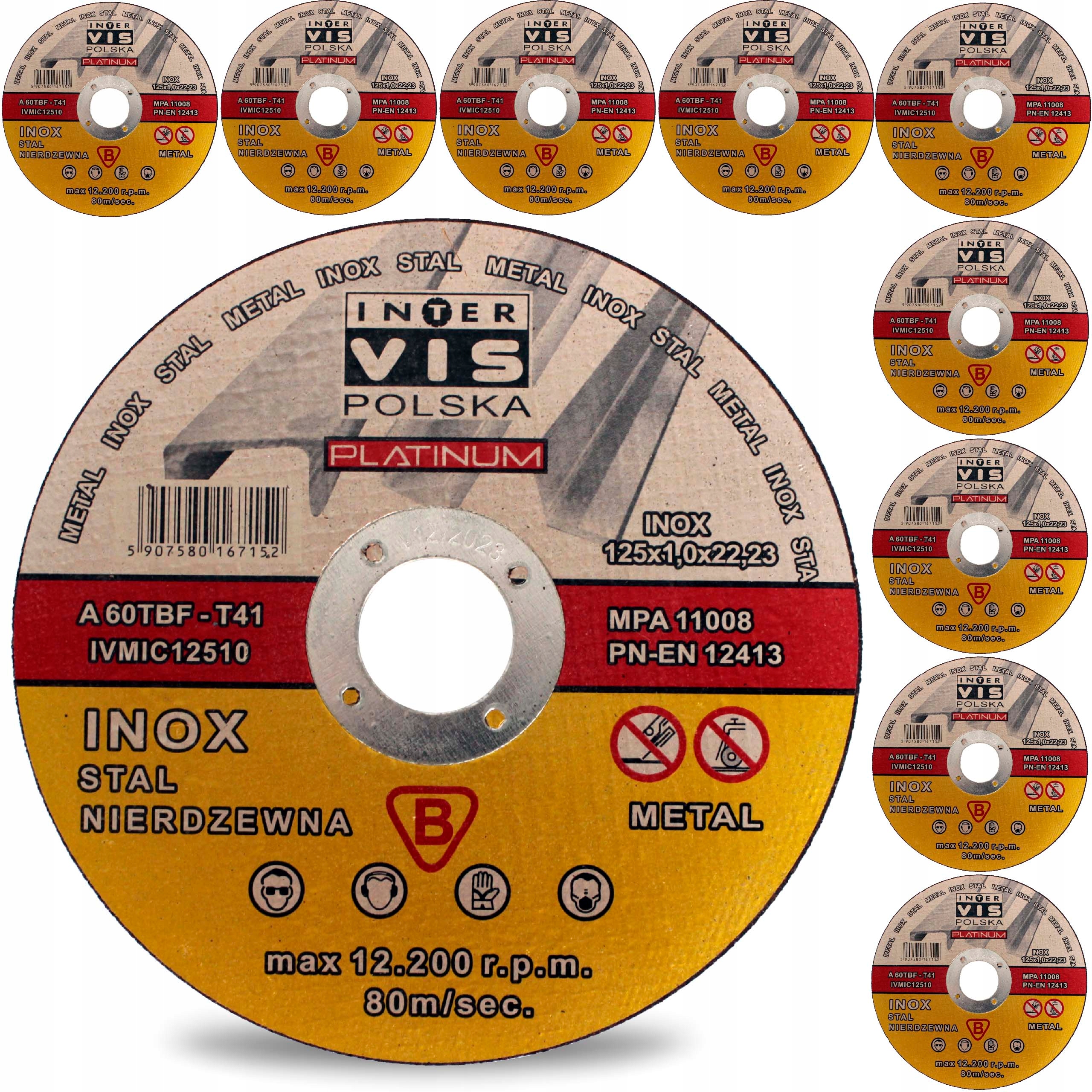 

Tarcza Do Cięcia Metalu 125x1 IV Platinum Inox x10