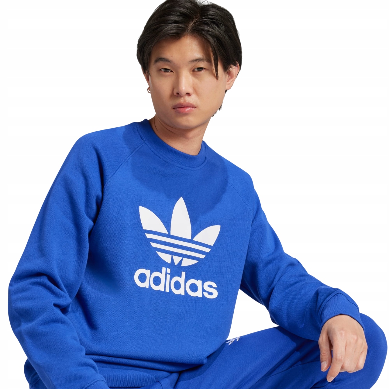 Mikina Adidas Trefoil Originals Crewneck Logo bavlněná tepláková pánská