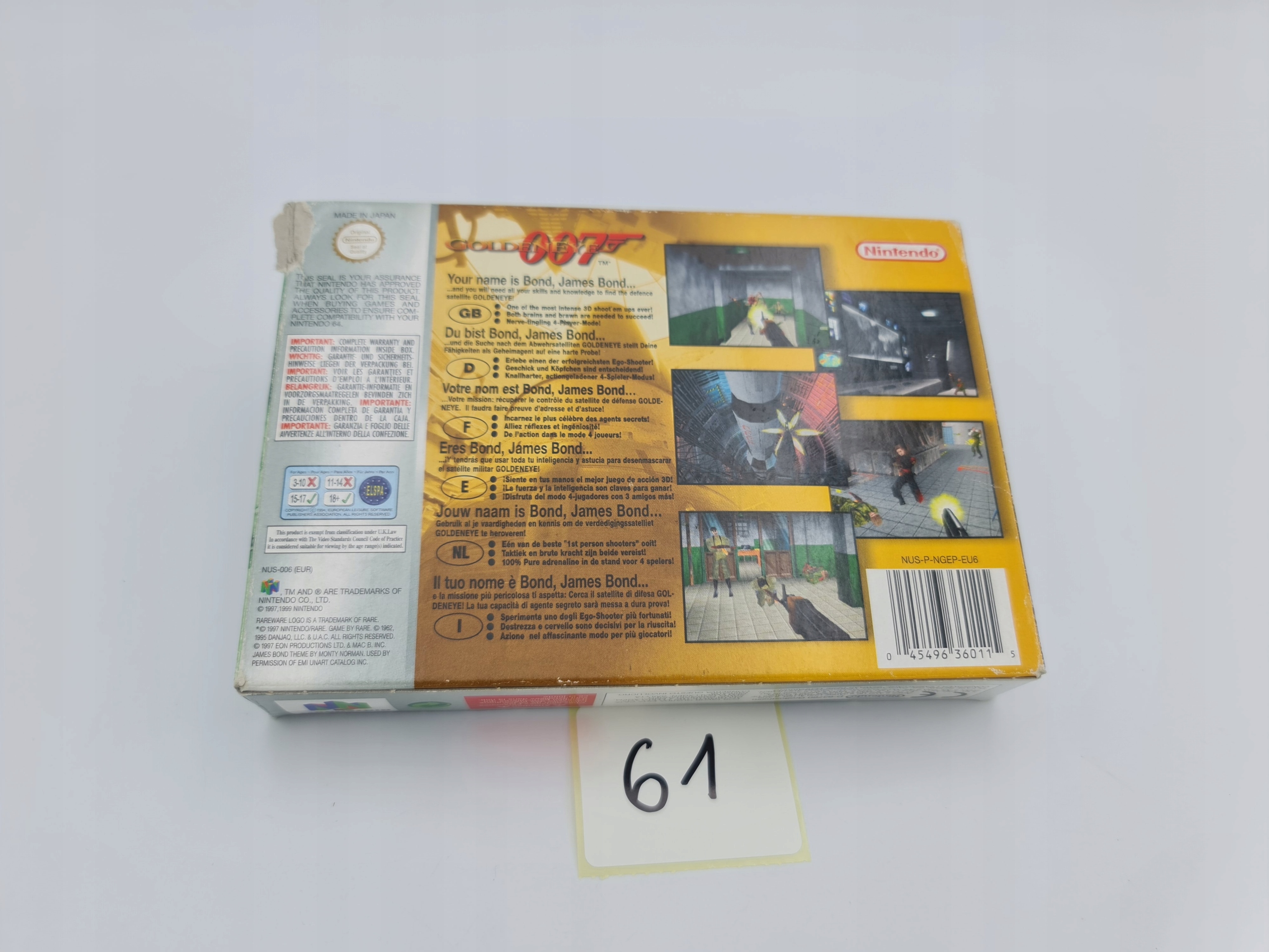 NINTENDO 64 GOLDEN EYE 007 KARTON BOX Producent Nintendo