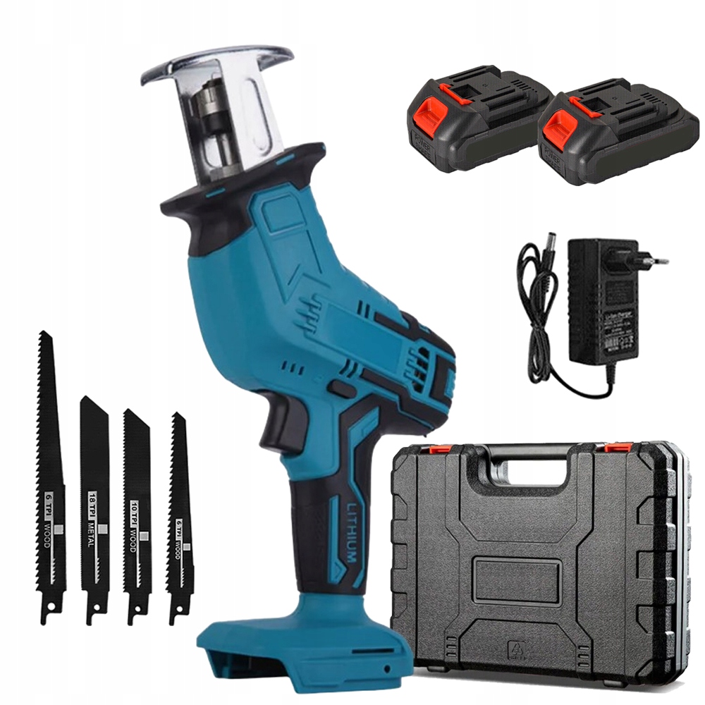 Ruční Elektrická Pila S Led 21V, Výkonná, Na Dřevo, Kov, 2 Baterie