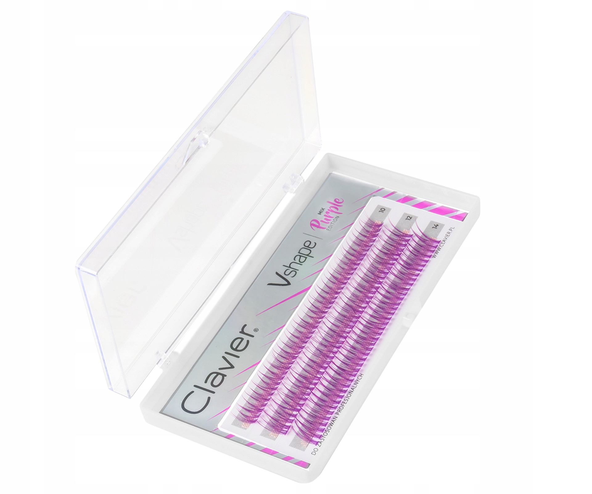 Kępki Rzęs V shape Colour 10,12,14mm - PURPLE, Mix Rodzaj rzęs w kępkach
