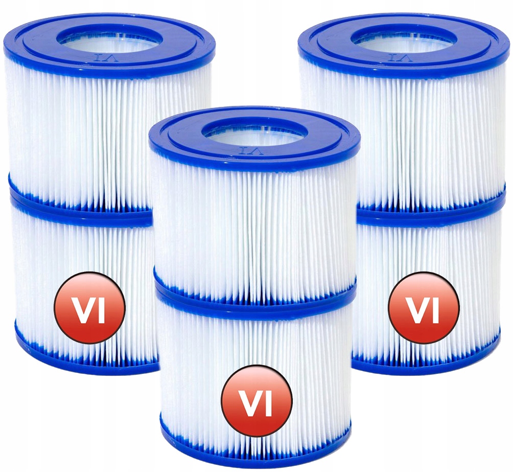 6x Filtr Do Pompy Lay Z Spa Jacuzzi Bestway Wkład Typ VI