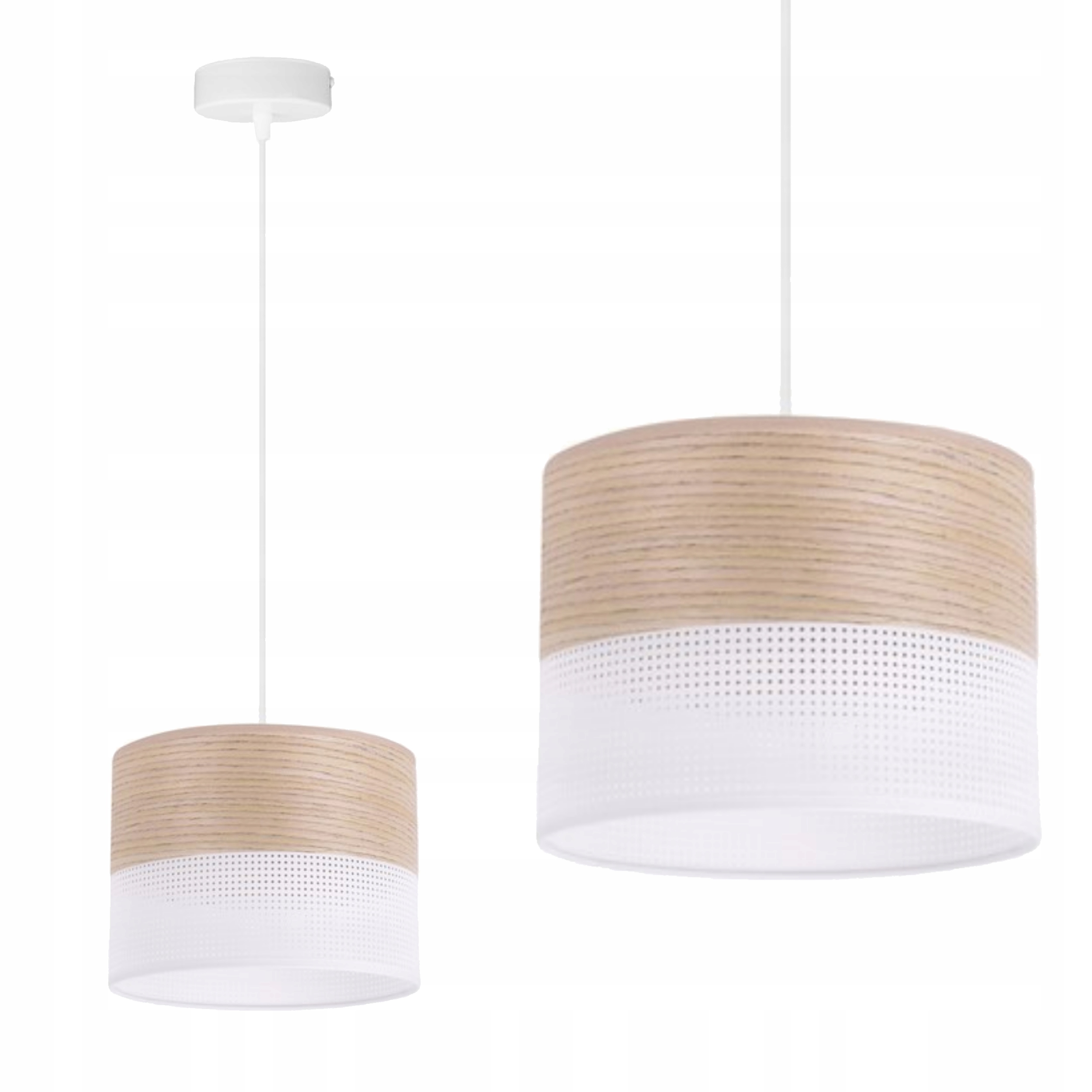 Závěsná Stropní Lampa Dýha Dub Lustr Stínidlo S Dírkami Dřevo 20 CM