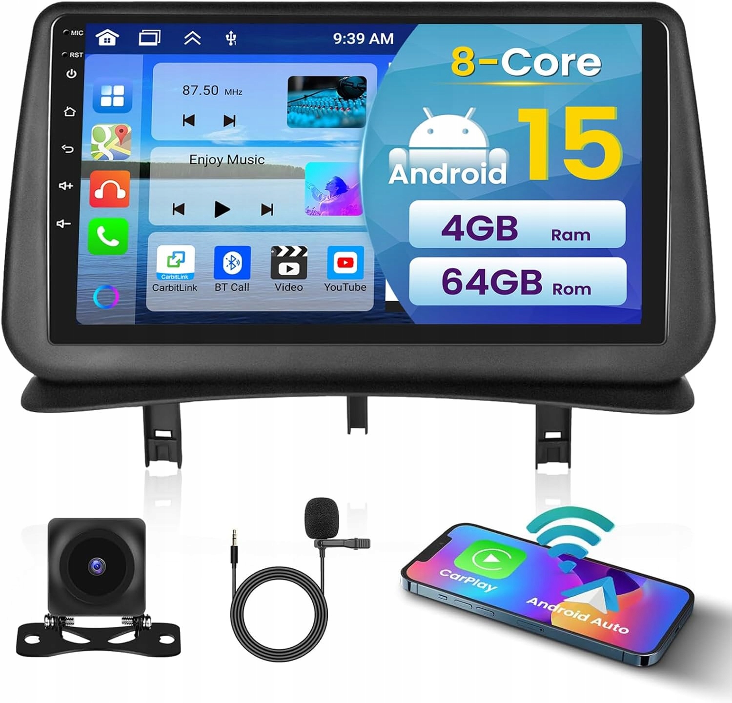 Autorádio Inefala 8 Core/4G+64G s Androidem 2 Din pro Renault Clio