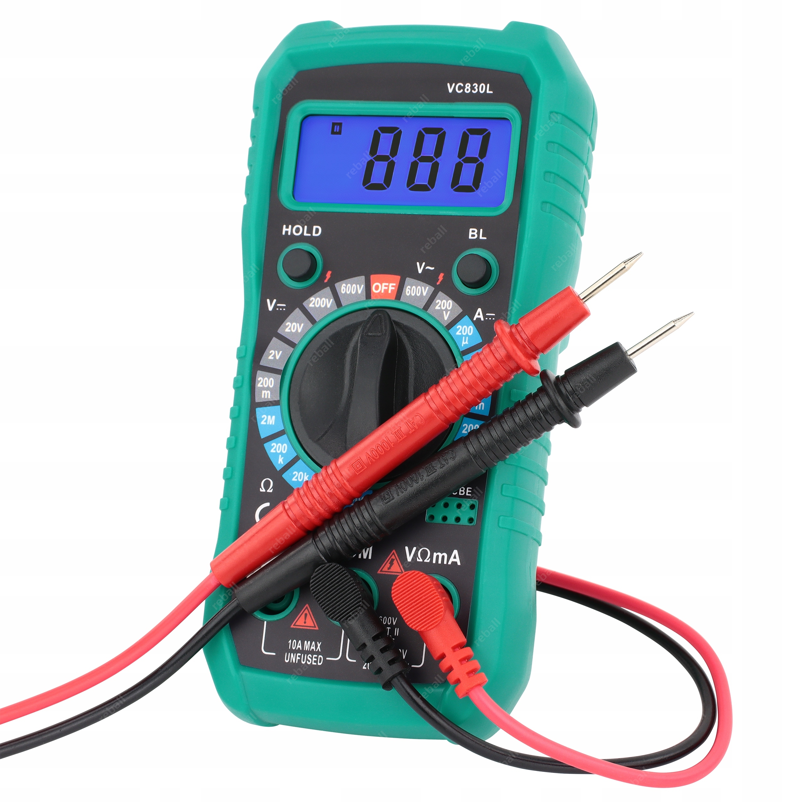 МУЛЬТИМЕТР РУЧНОЙ УНИВЕРСАЛЬНЫЙ ЦИФРОВОЙ ИЗМЕРИТЕЛЬ НАПРЯЖЕНИЯ VC830L КОНТАКТЫ