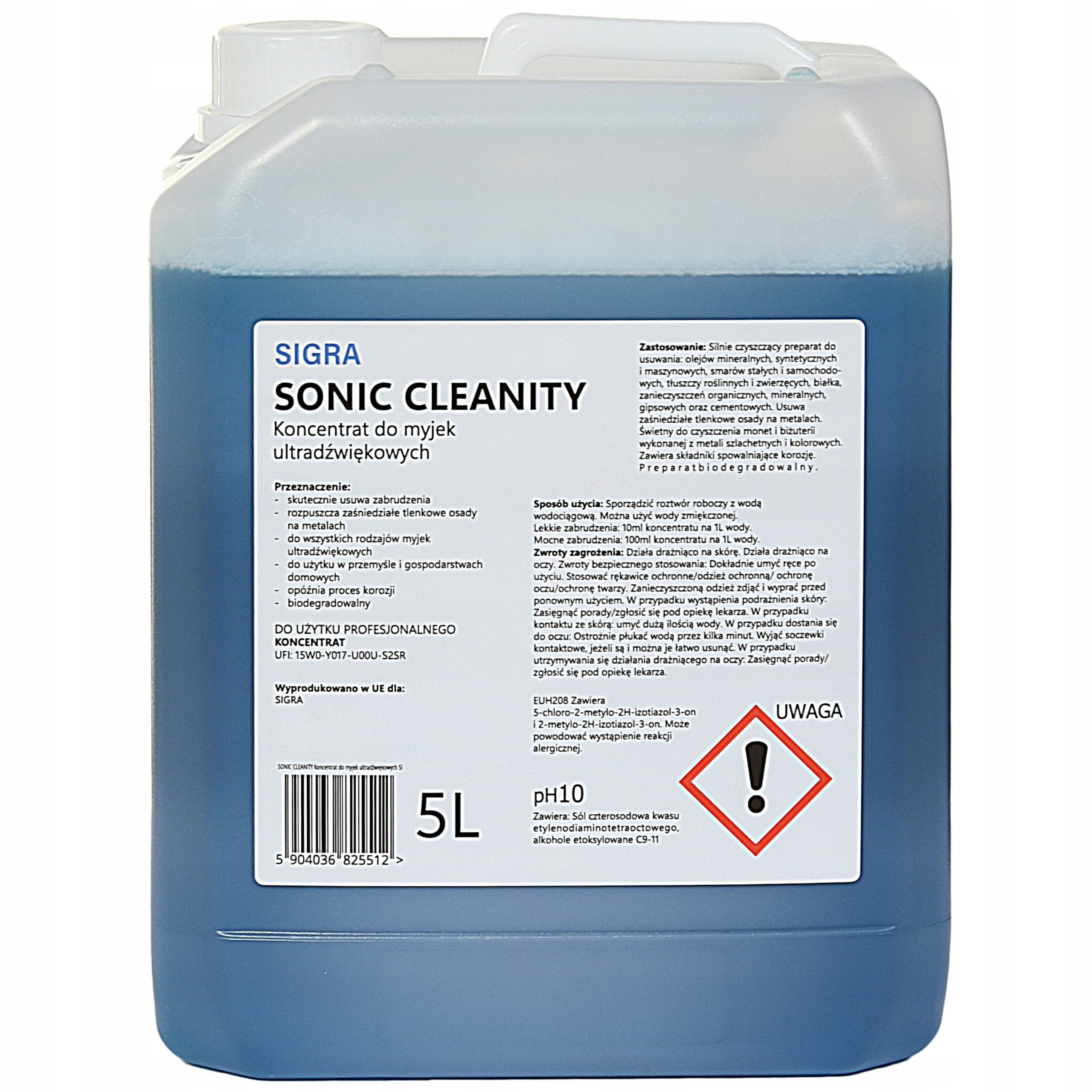 Silný koncentrát pro ultrazvukovou myčku 5 l Sonic Cleaninty