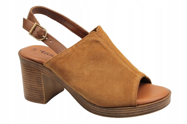 Sandály Tamaris 1-28304-44 37 Cognac Semišové Měkké Kůže Ultralehké
