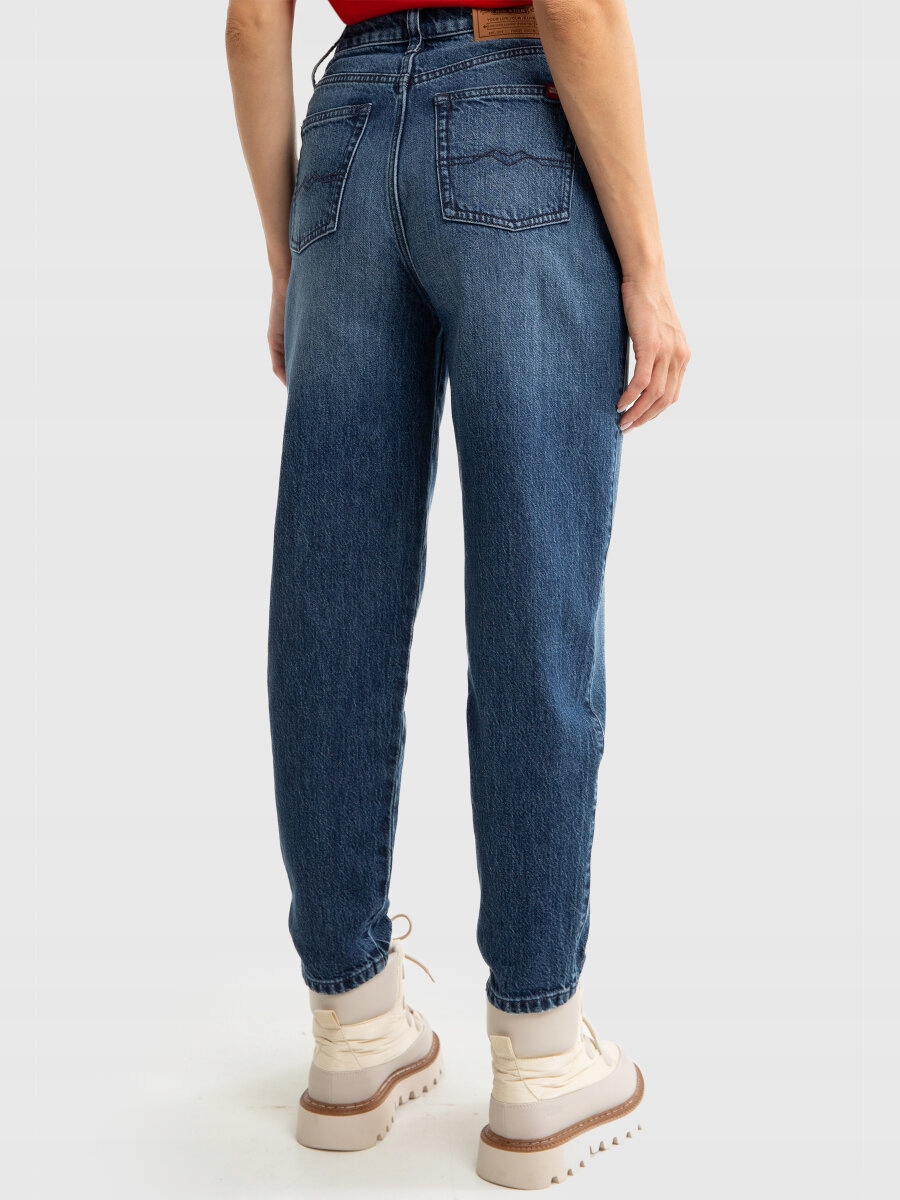 Big Star Dámské Džíny Mom Jeans Tmavě Modré Silla 515 W25 L32