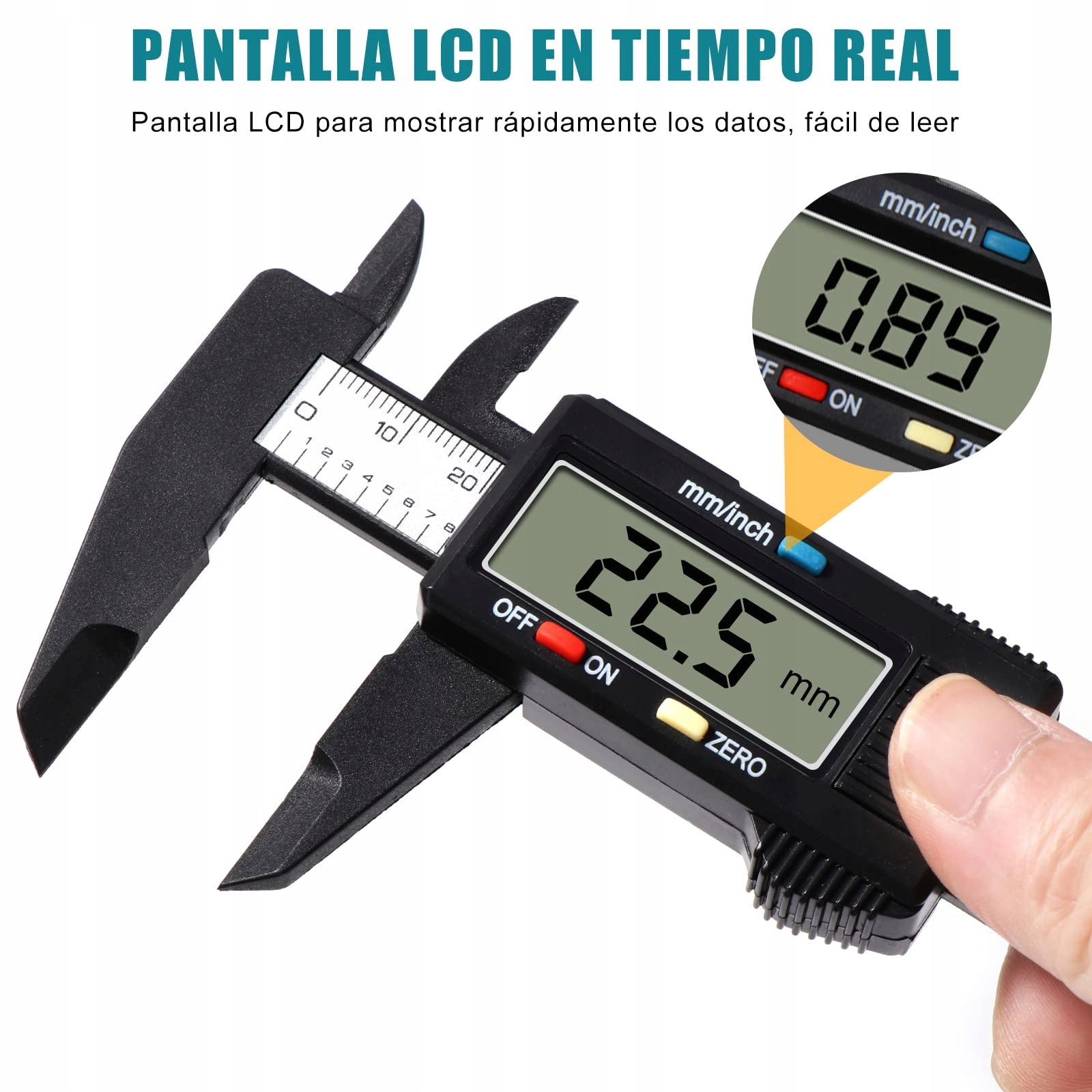 VINABO Cyfrowa Suwmiarka 150mm 6 Cal Elektroniczne Narzędzie Pomiarowe LCD — miniatura 3