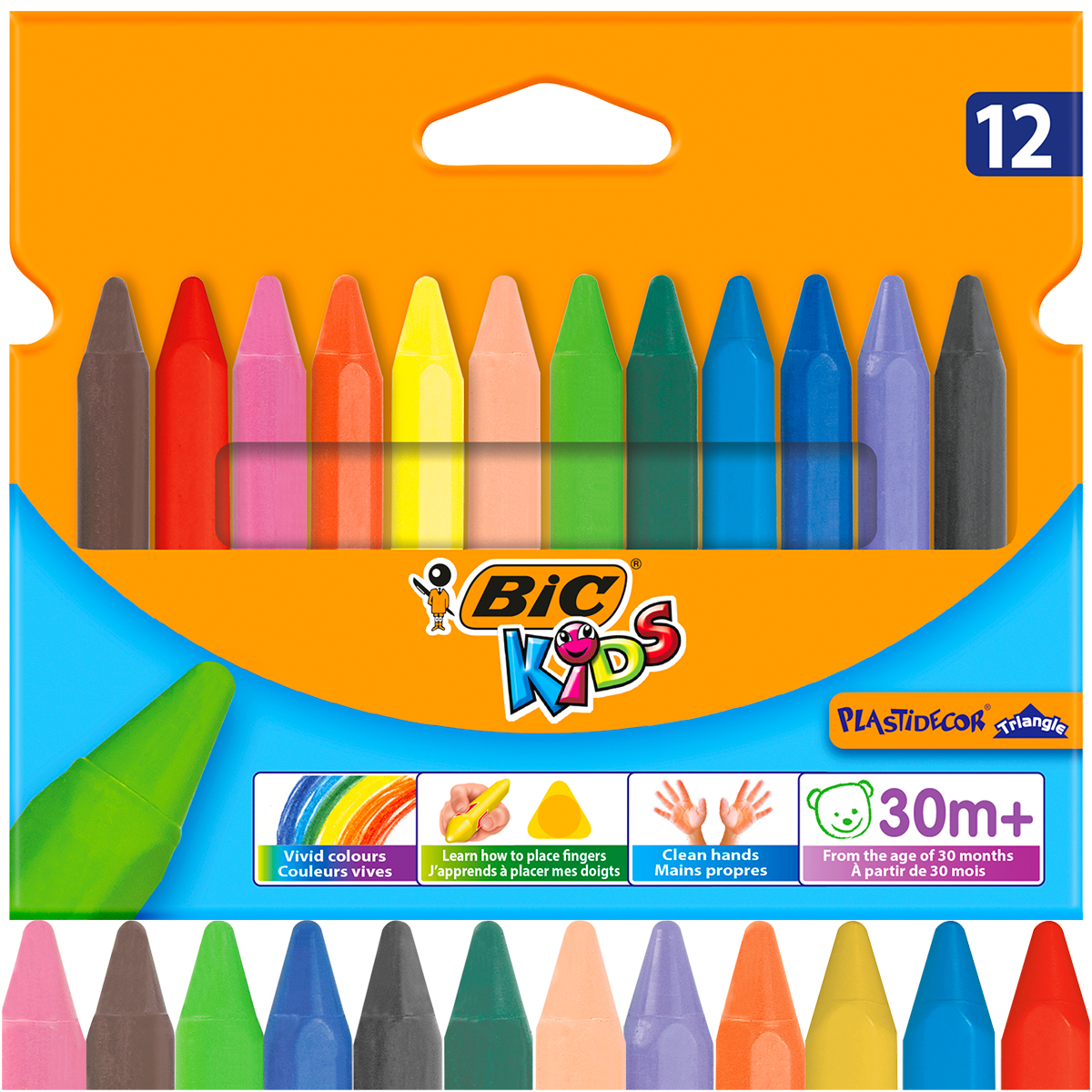 

Bic Kids Plastidecor Trójkątne Kredki Świecowe X12