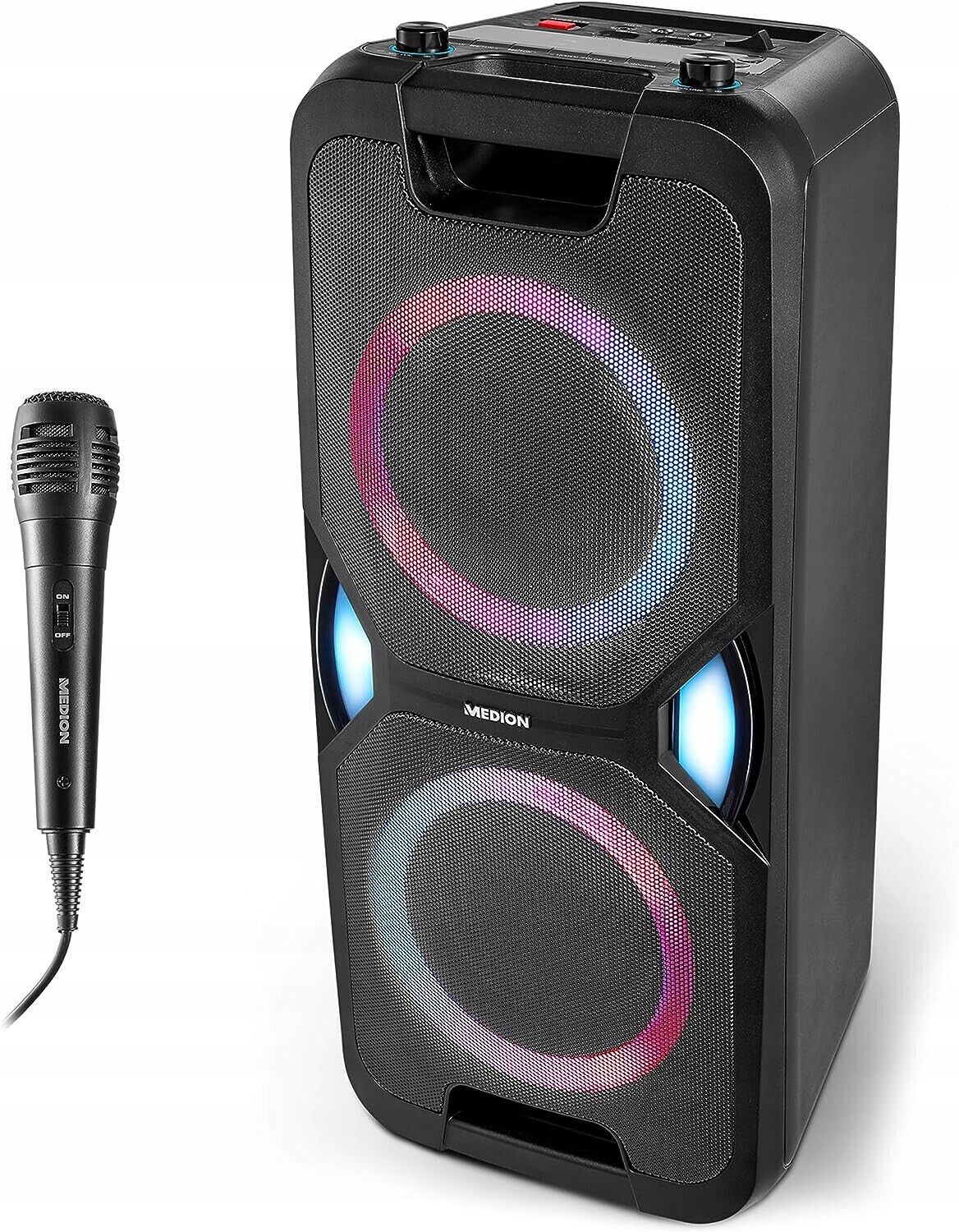 Głośnik imprezowy Medion 2x220W Bluetooth 5,0 Karaoke Radio Fm,aux,usb