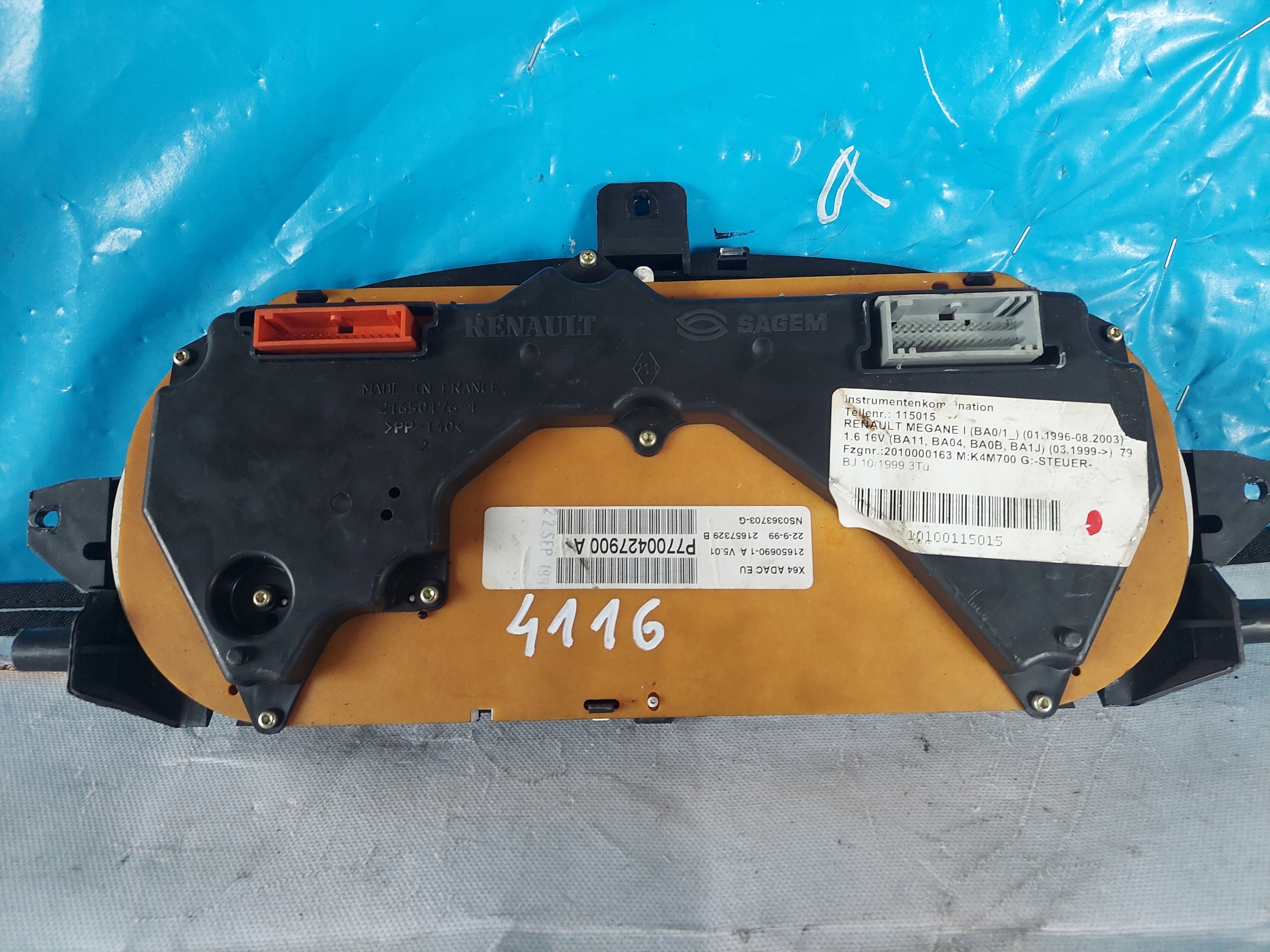 dials clock MEGANE and 1.6 16V LIFT P7700427900A