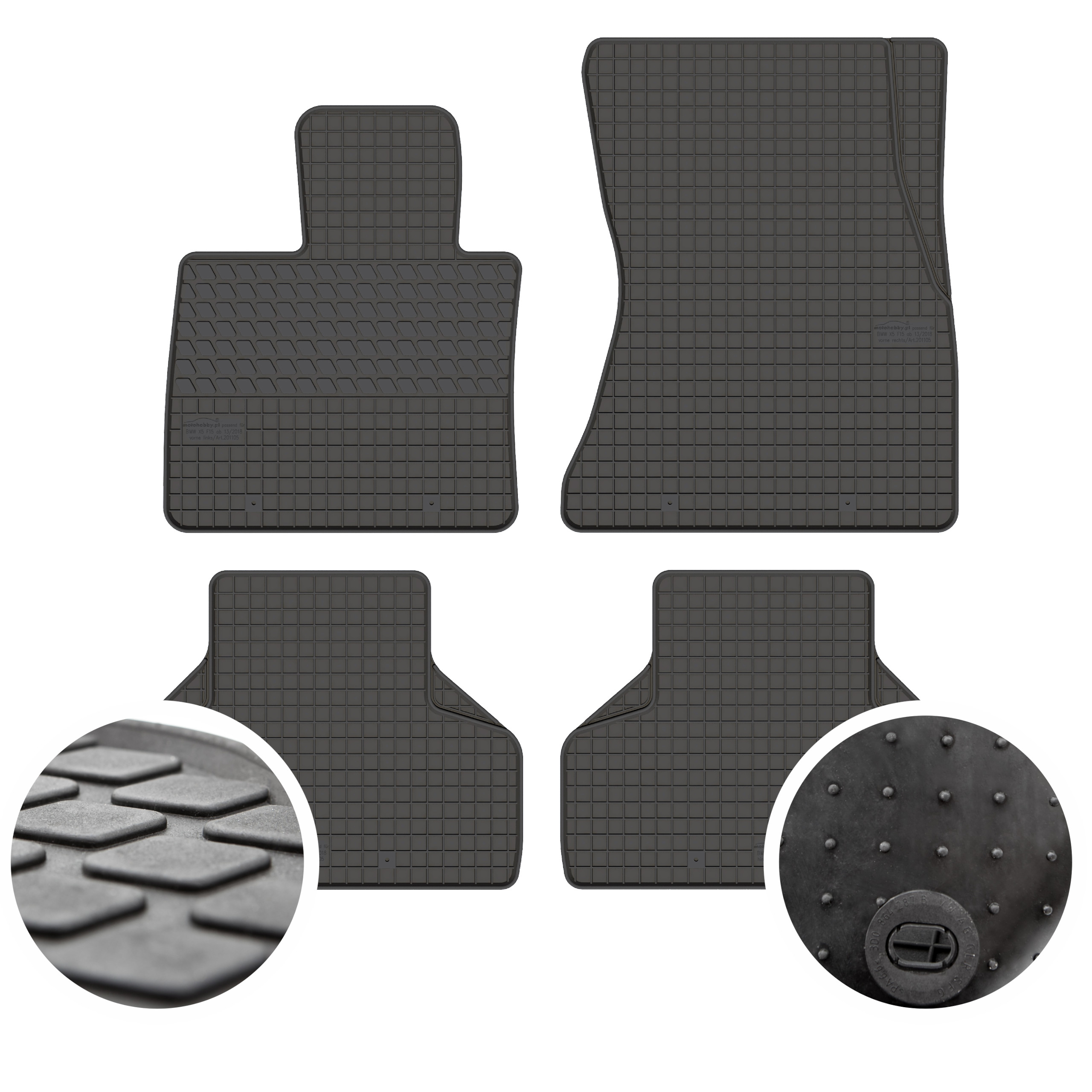 Gumové Koberce pro Bmw X5 E70 (2006-2013) Černé