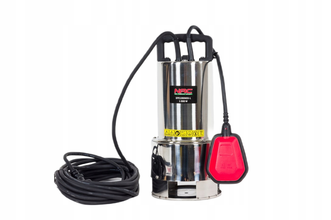 Pompa do wody czystej i brudnej Nac 1000W 20000l/h Wyłącznik Pływakowy Inox