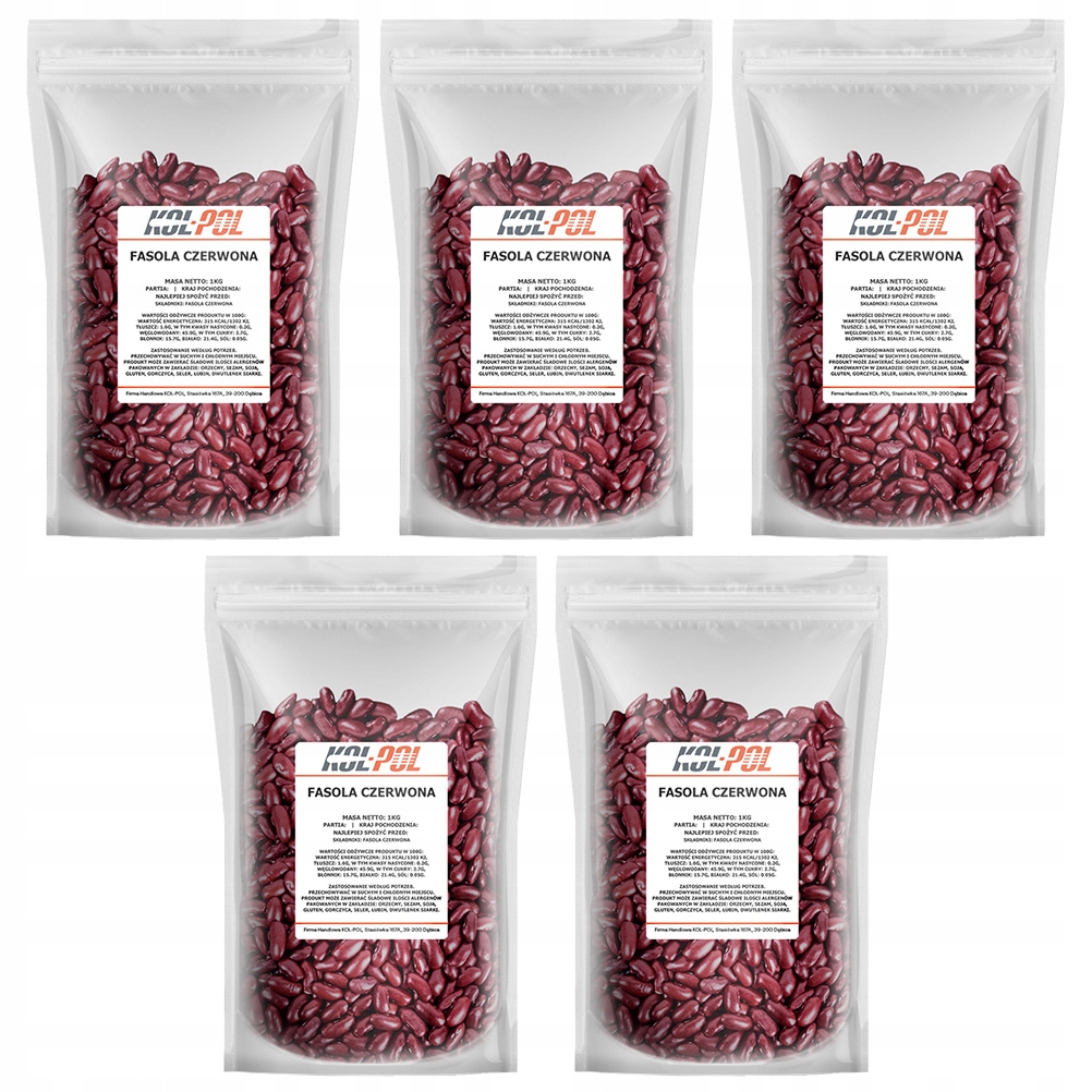 Červené Fazole 5kg Fazole Red Kidney přírodní vysoká kvalita Kol-Pol