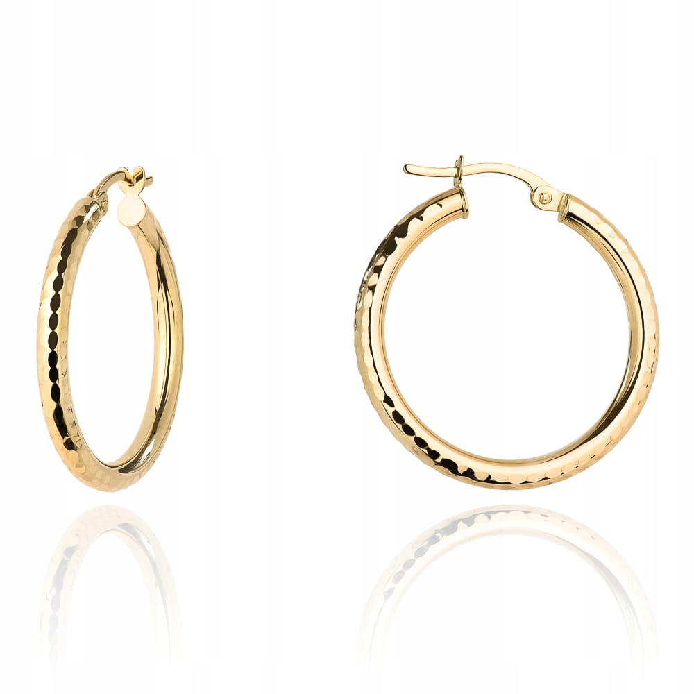 Náušnice ze zlata 585, diamantové kroužky na anglickém zapínání pro maminku 14k