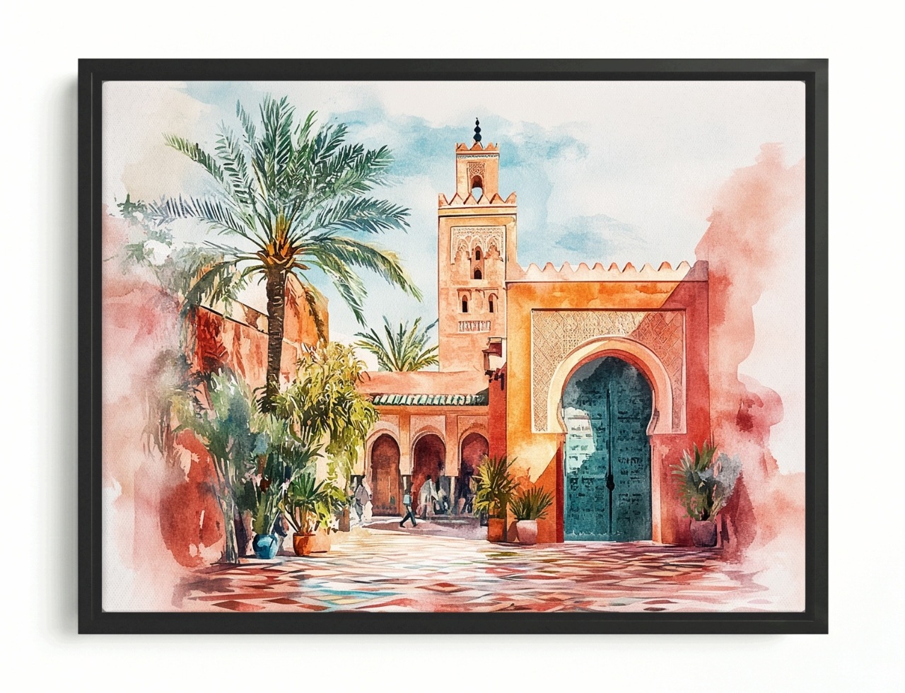 Obraz Rama American Box Město Maroko Marrákeš Afrika Arabský Oblouk 80x60