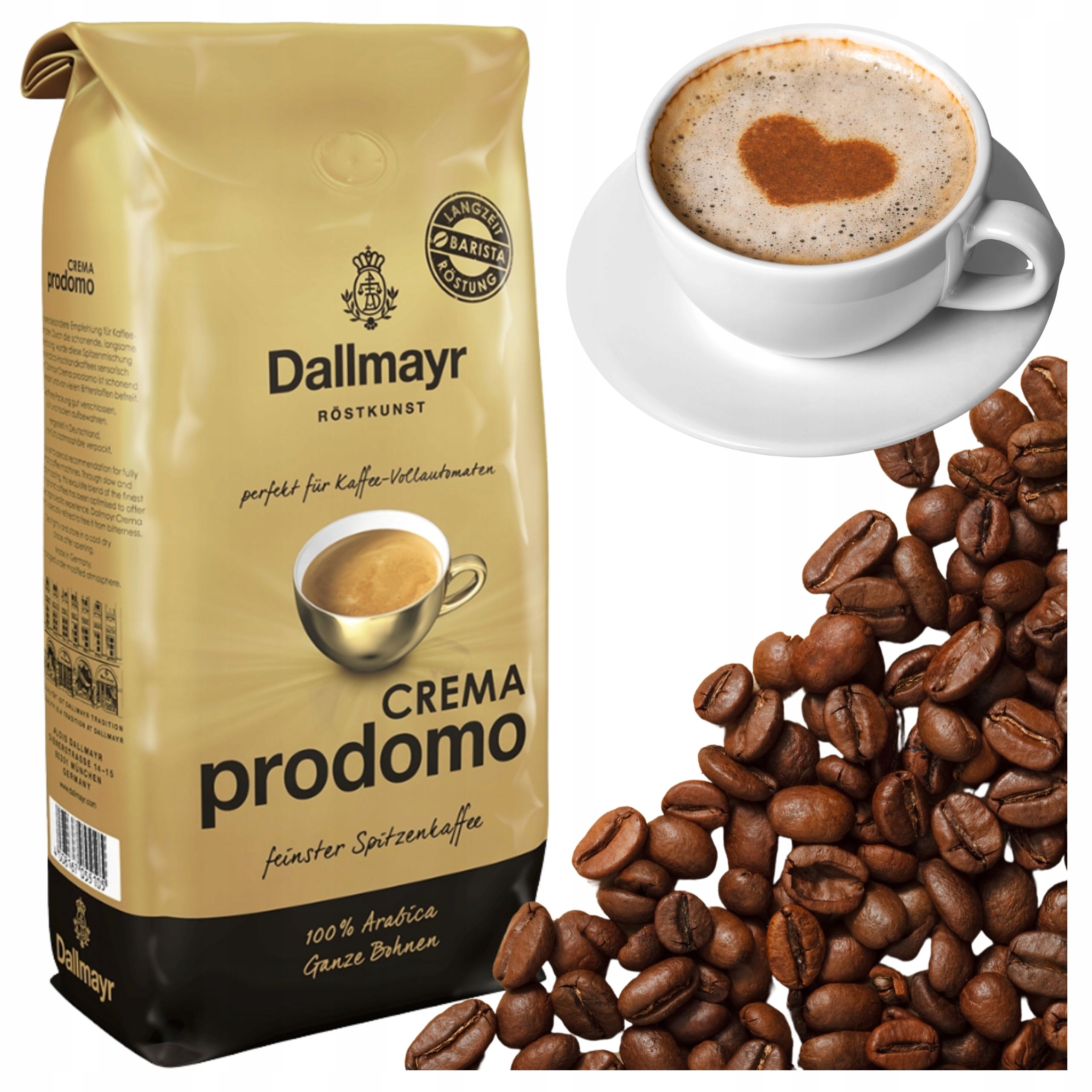 Kawa Ziarnista Arabica Dallmayr Crema Prodomo Stopień palenia 4/5 1000 g