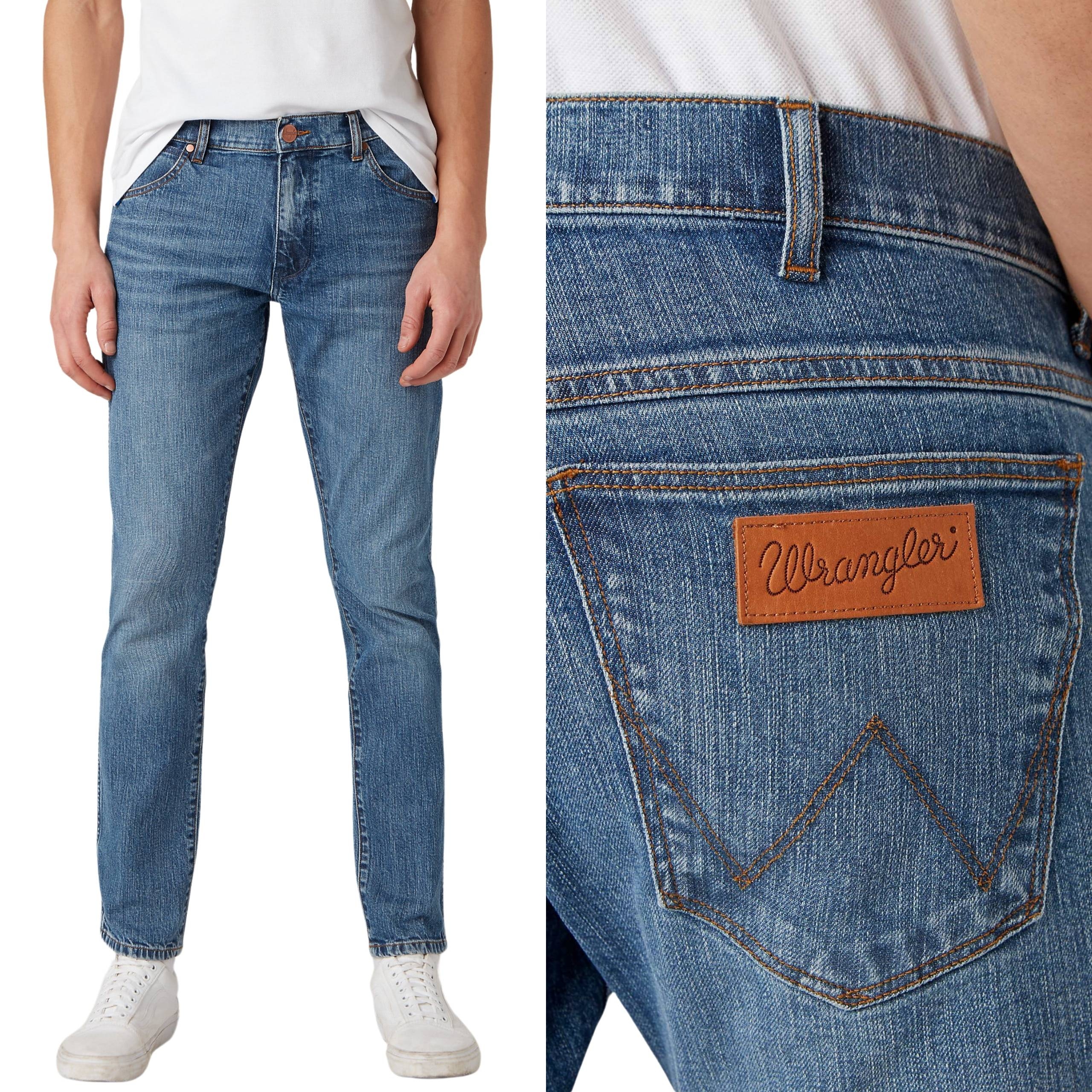 Wrangler kalhoty Tapered regular Blue jeans Larston W27 L32