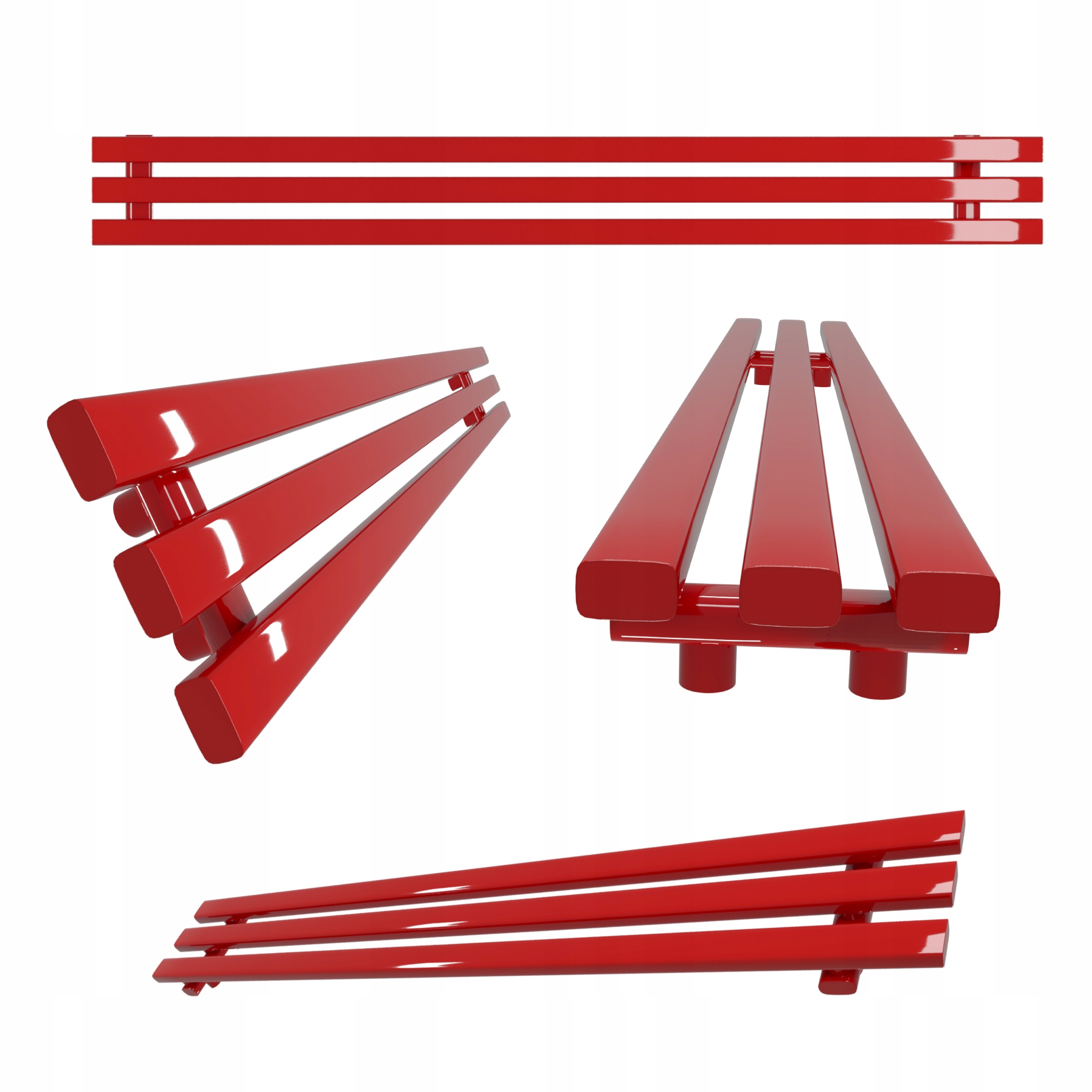 Horizontální Radiátor Horizont 3 21x100 Červený