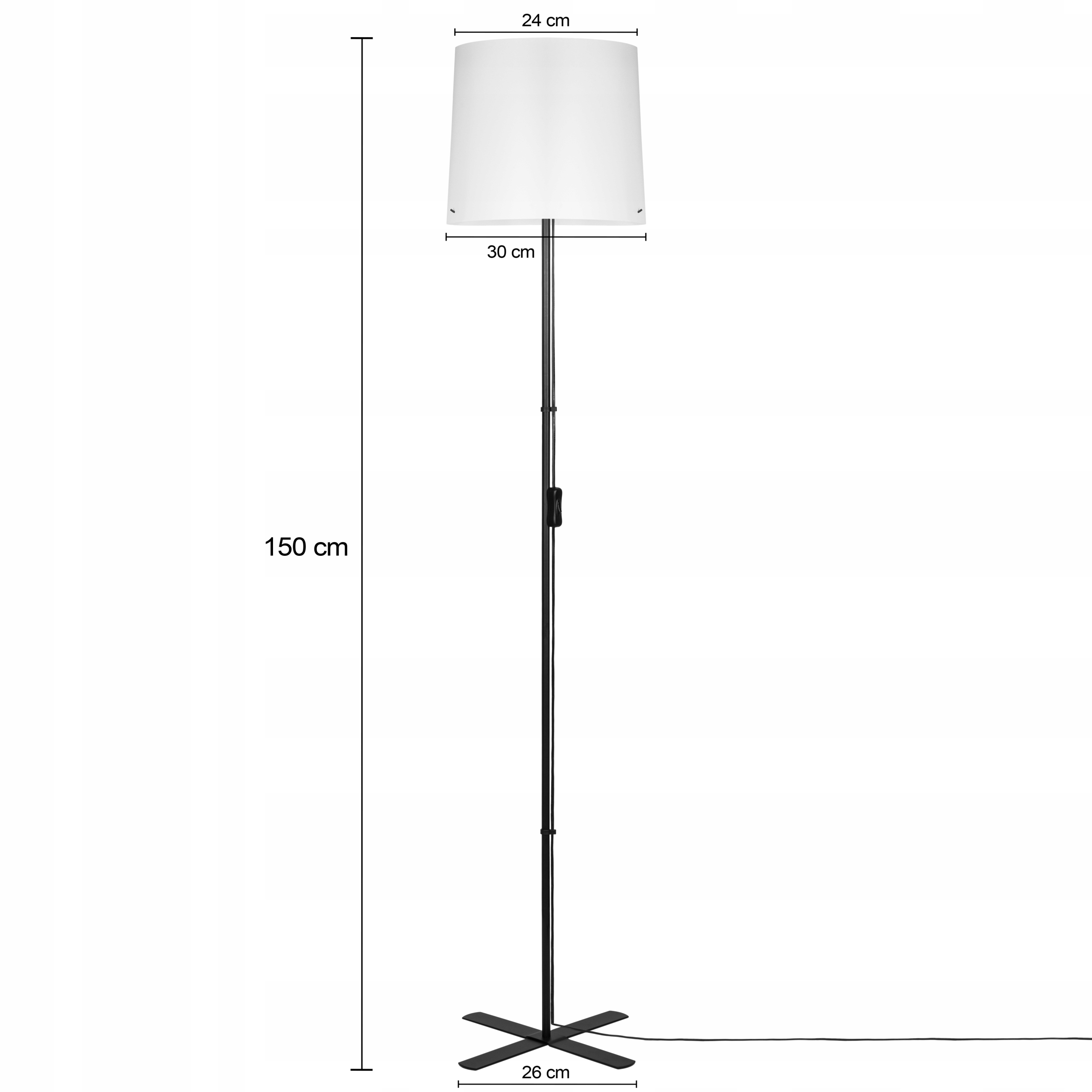 LAMPA STOJĄCA LAMPA PODŁOGOWA CZARNO / BIAŁA LOFT - IKEA BARLAST 150CM LED EAN (GTIN) 0000310430368