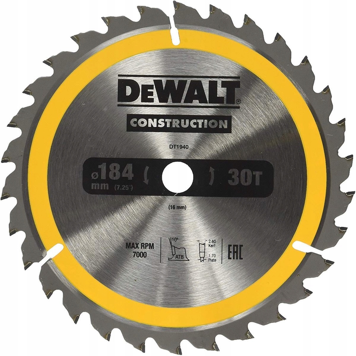 

Tarcza Piła Do Drewna 184x16mm 30T DT1940 DeWALT