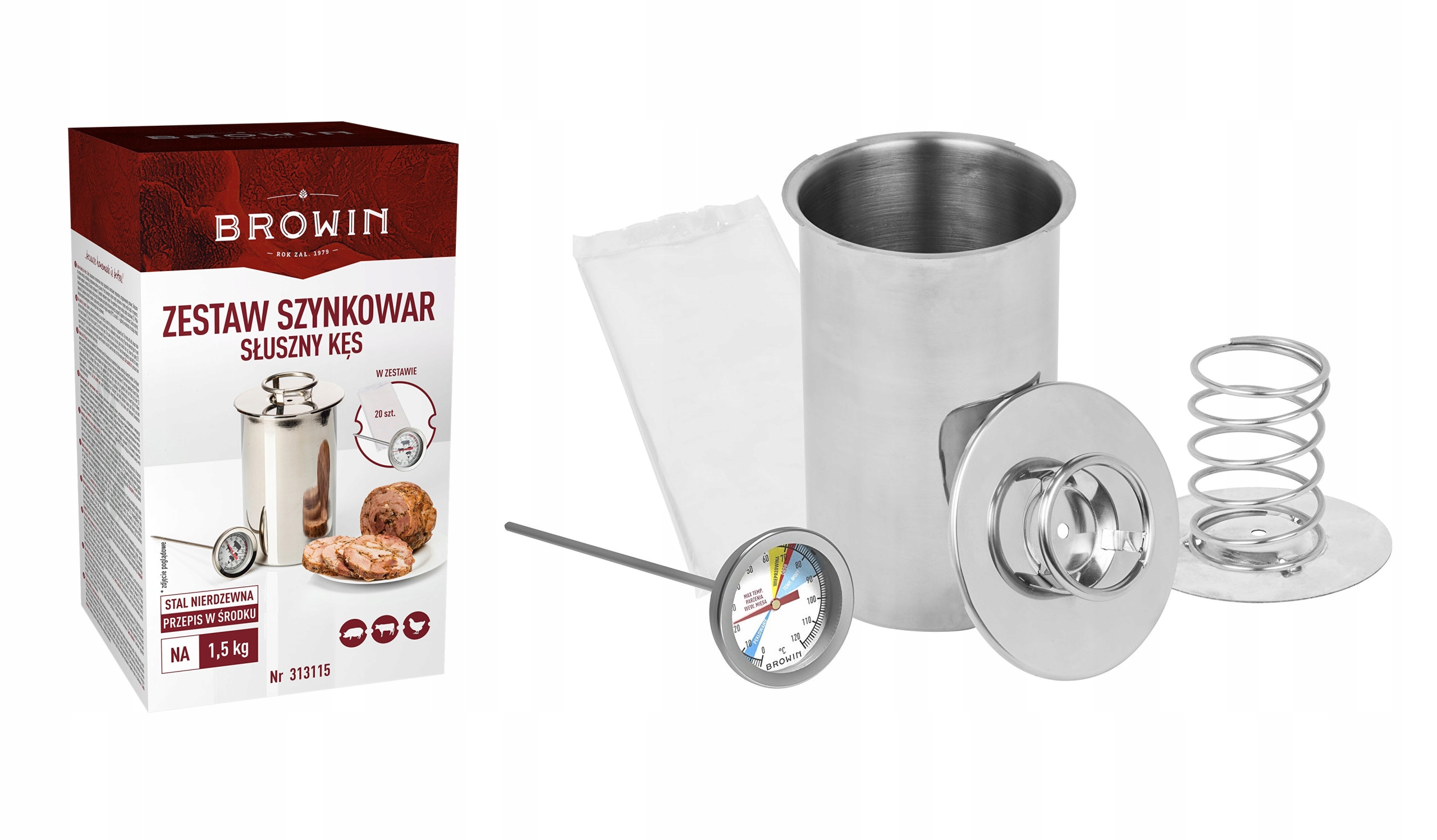 

Szynkowar Termometr Worki Zestaw Biowin Stal 1,5KG